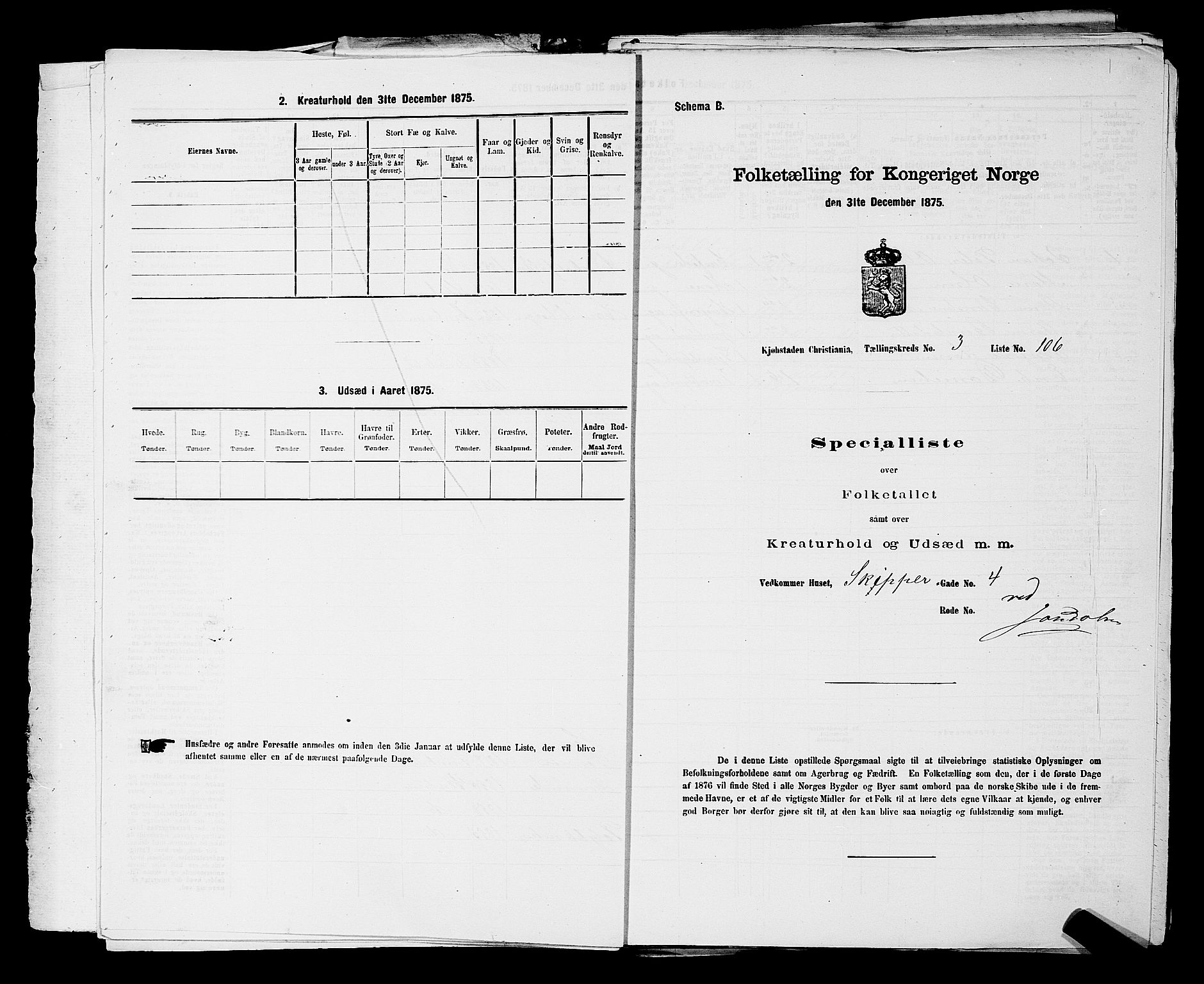 RA, Folketelling 1875 for 0301 Kristiania kjøpstad, 1875, s. 351