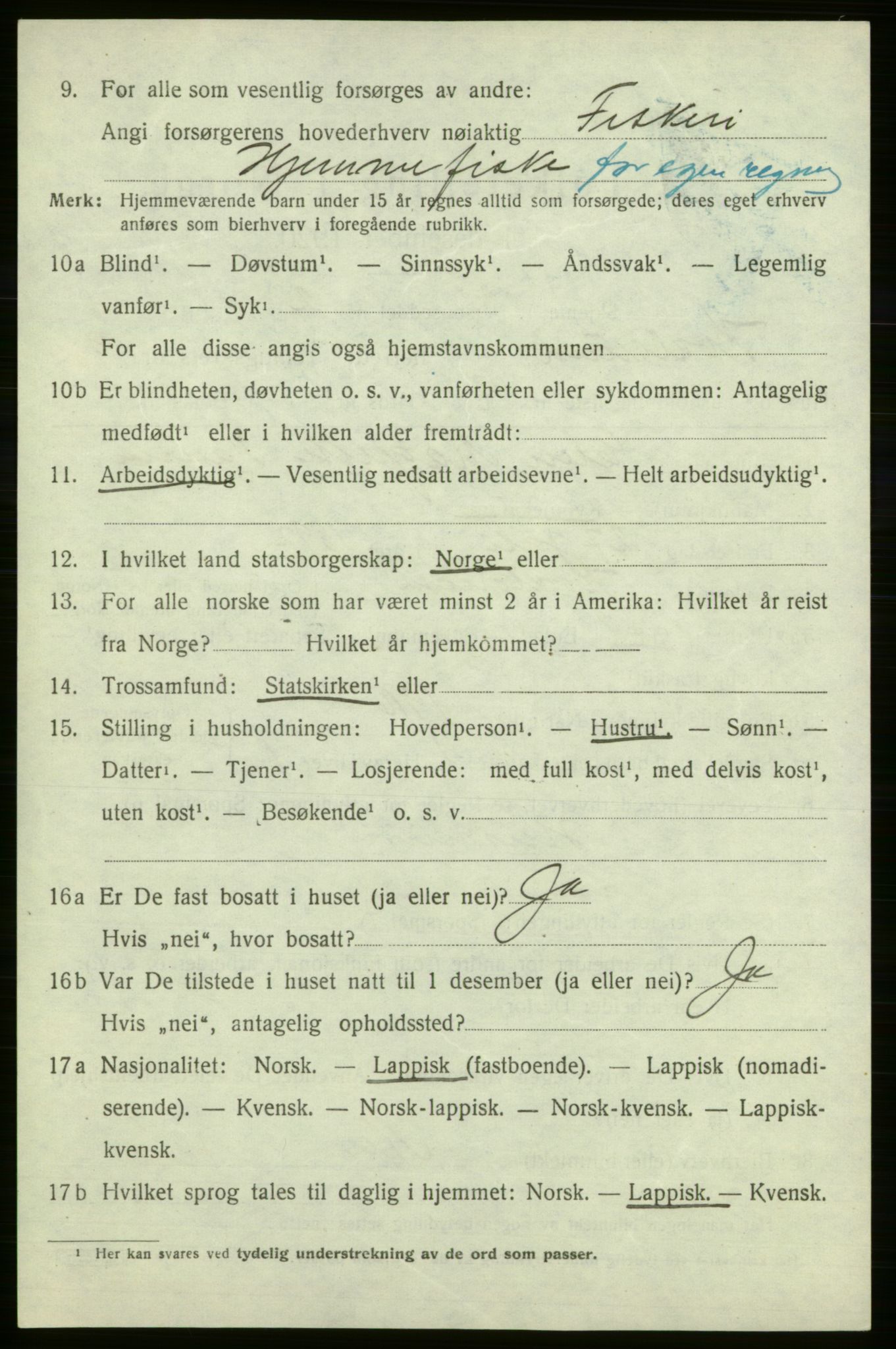 SATØ, Folketelling 1920 for 2017 Kvalsund herred, 1920, s. 2865