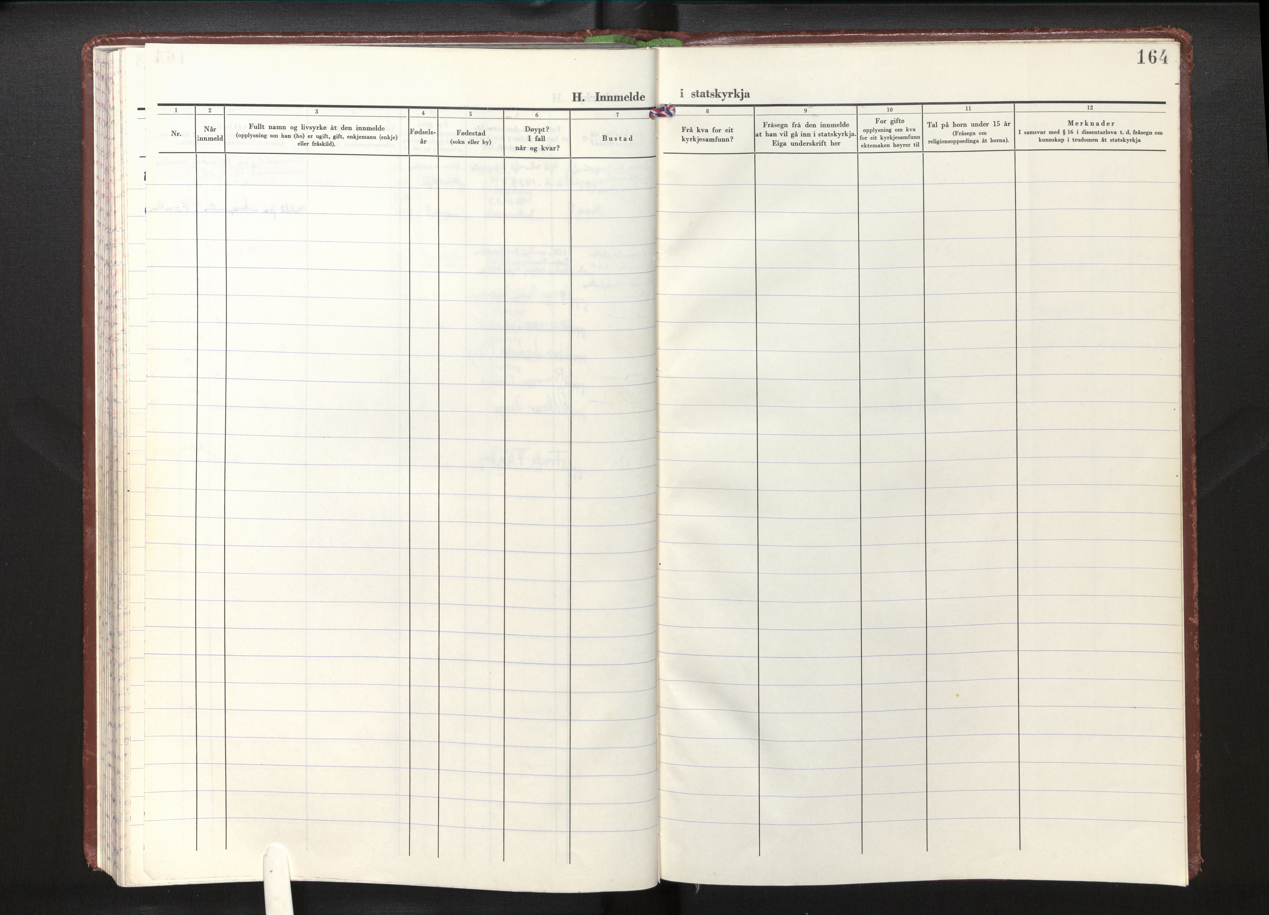 Gloppen sokneprestembete, SAB/A-80101/H/Haa/Haad/L0005: Ministerialbok nr. D 5, 1974-2005, s. 163b-164a