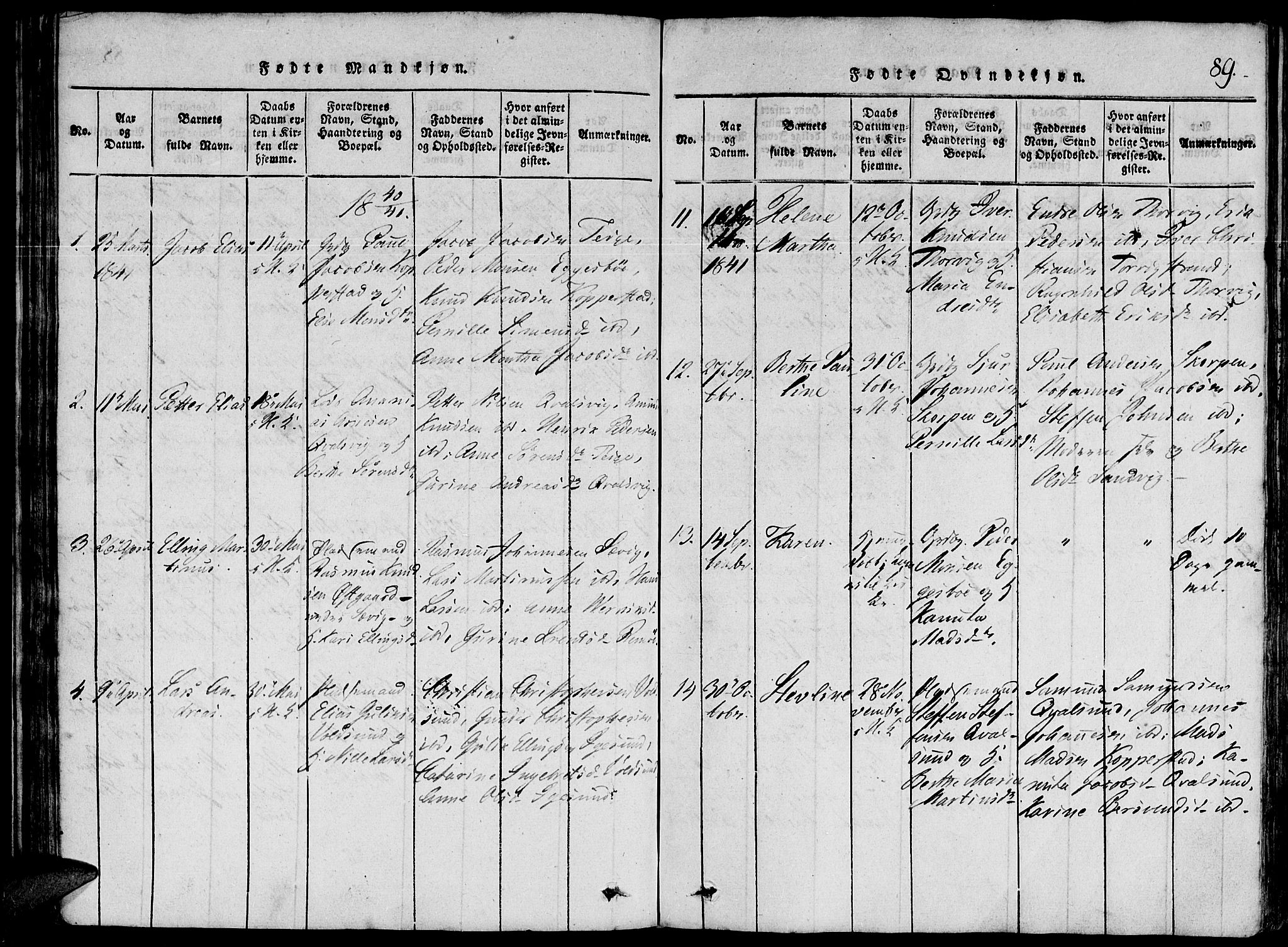 Ministerialprotokoller, klokkerbøker og fødselsregistre - Møre og Romsdal, AV/SAT-A-1454/507/L0069: Ministerialbok nr. 507A04, 1816-1841, s. 89