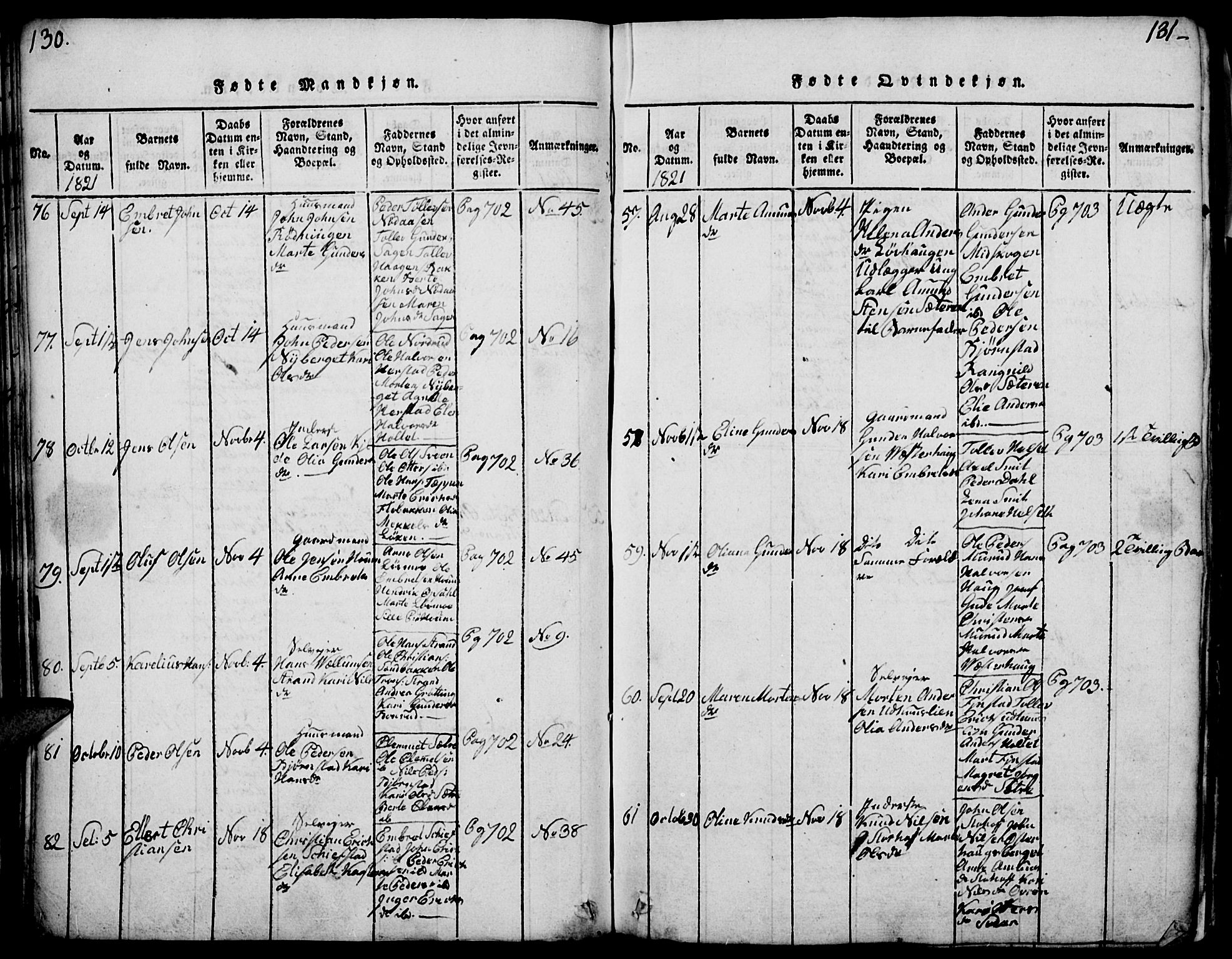 Elverum prestekontor, AV/SAH-PREST-044/H/Ha/Haa/L0007: Ministerialbok nr. 7, 1815-1830, s. 130-131