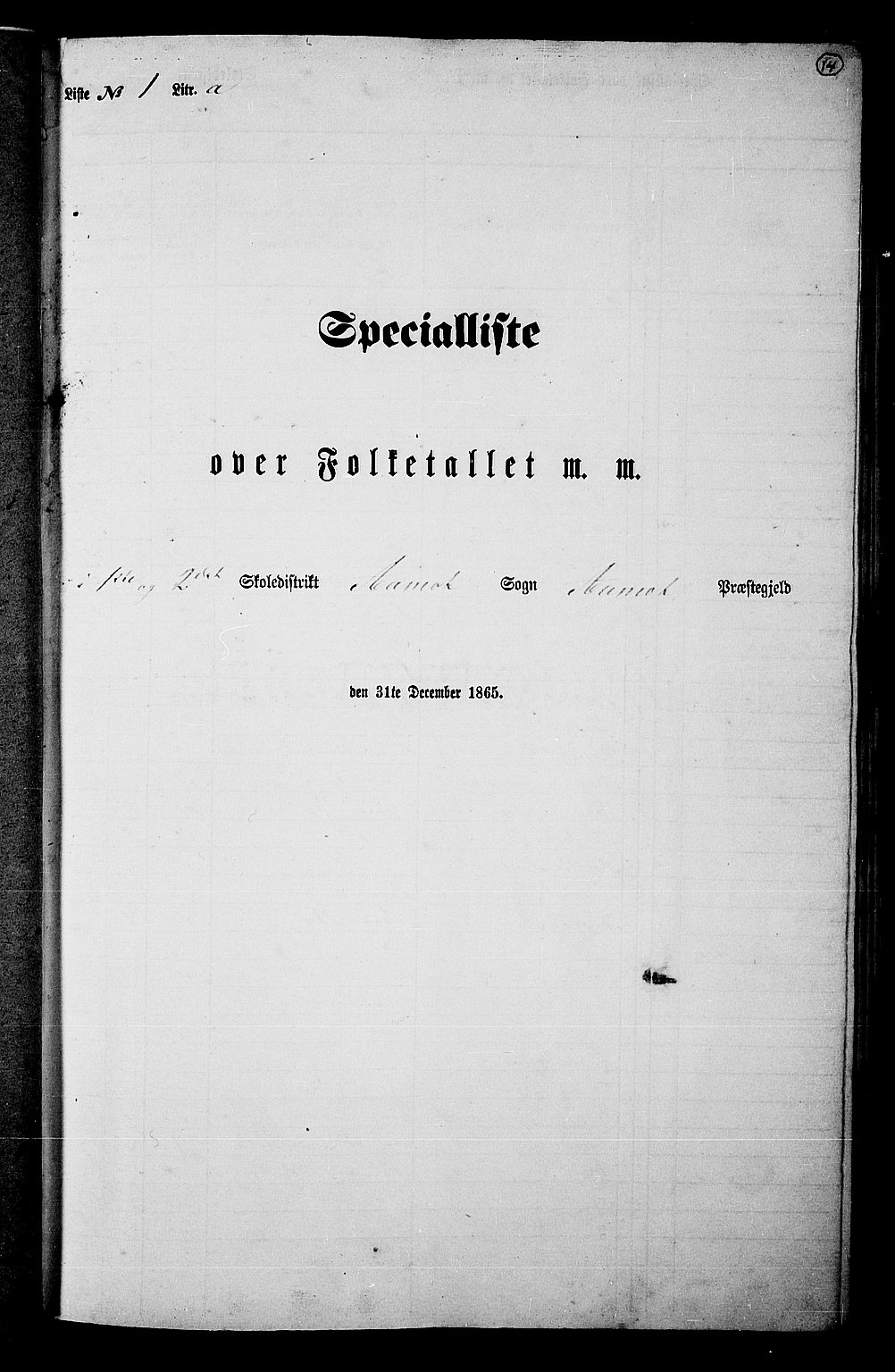 RA, Folketelling 1865 for 0429P Åmot prestegjeld, 1865, s. 12