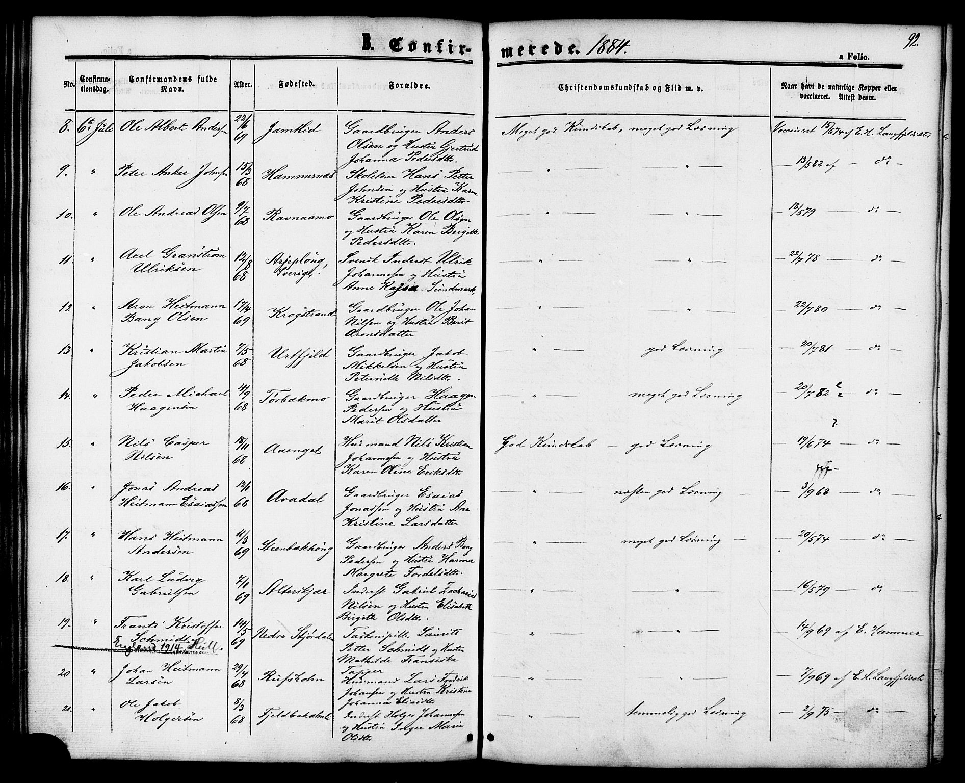 Ministerialprotokoller, klokkerbøker og fødselsregistre - Nordland, SAT/A-1459/827/L0394: Ministerialbok nr. 827A06, 1865-1886, s. 92