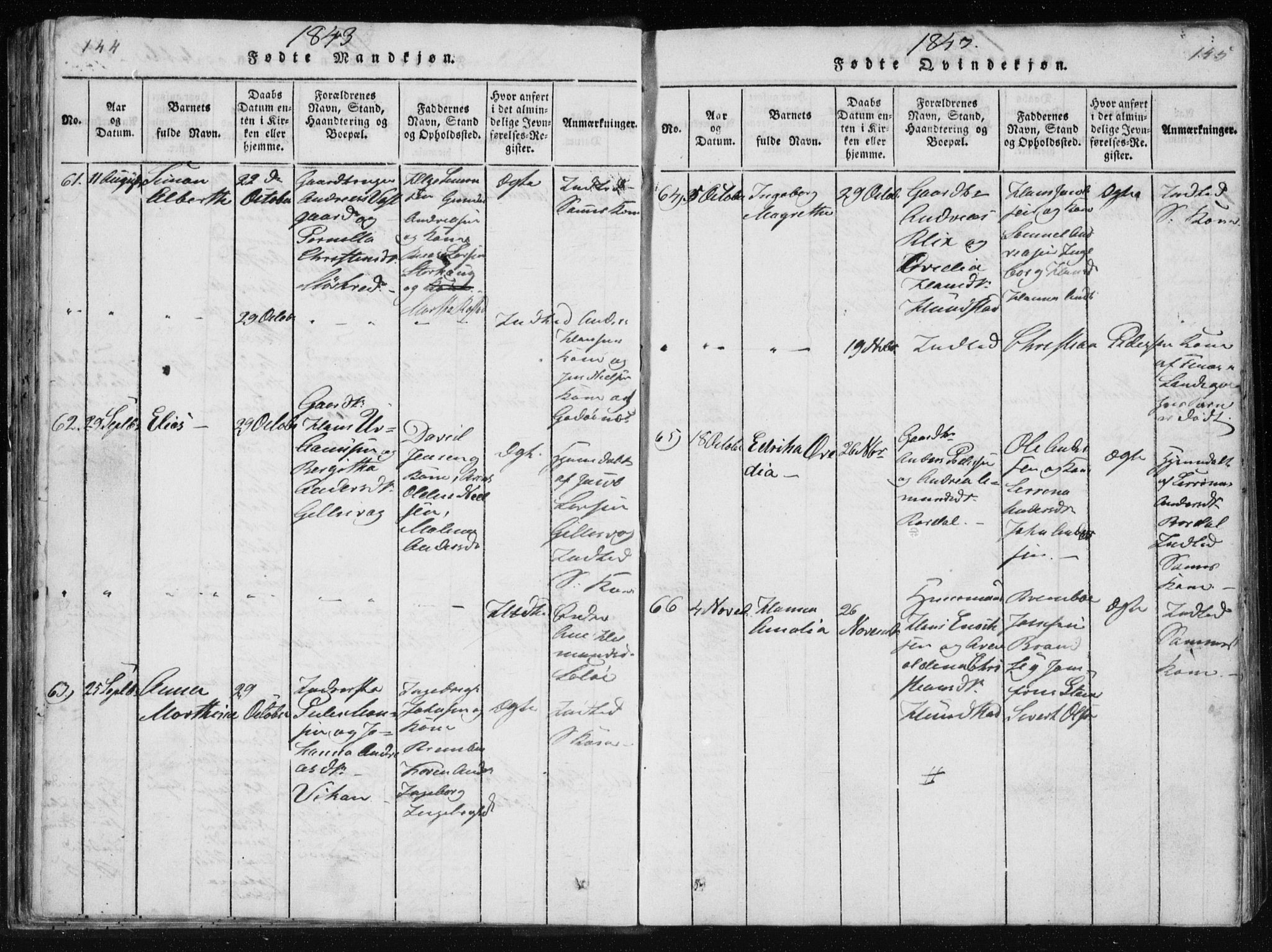 Ministerialprotokoller, klokkerbøker og fødselsregistre - Nordland, AV/SAT-A-1459/801/L0027: Klokkerbok nr. 801C02, 1835-1845, s. 144-145