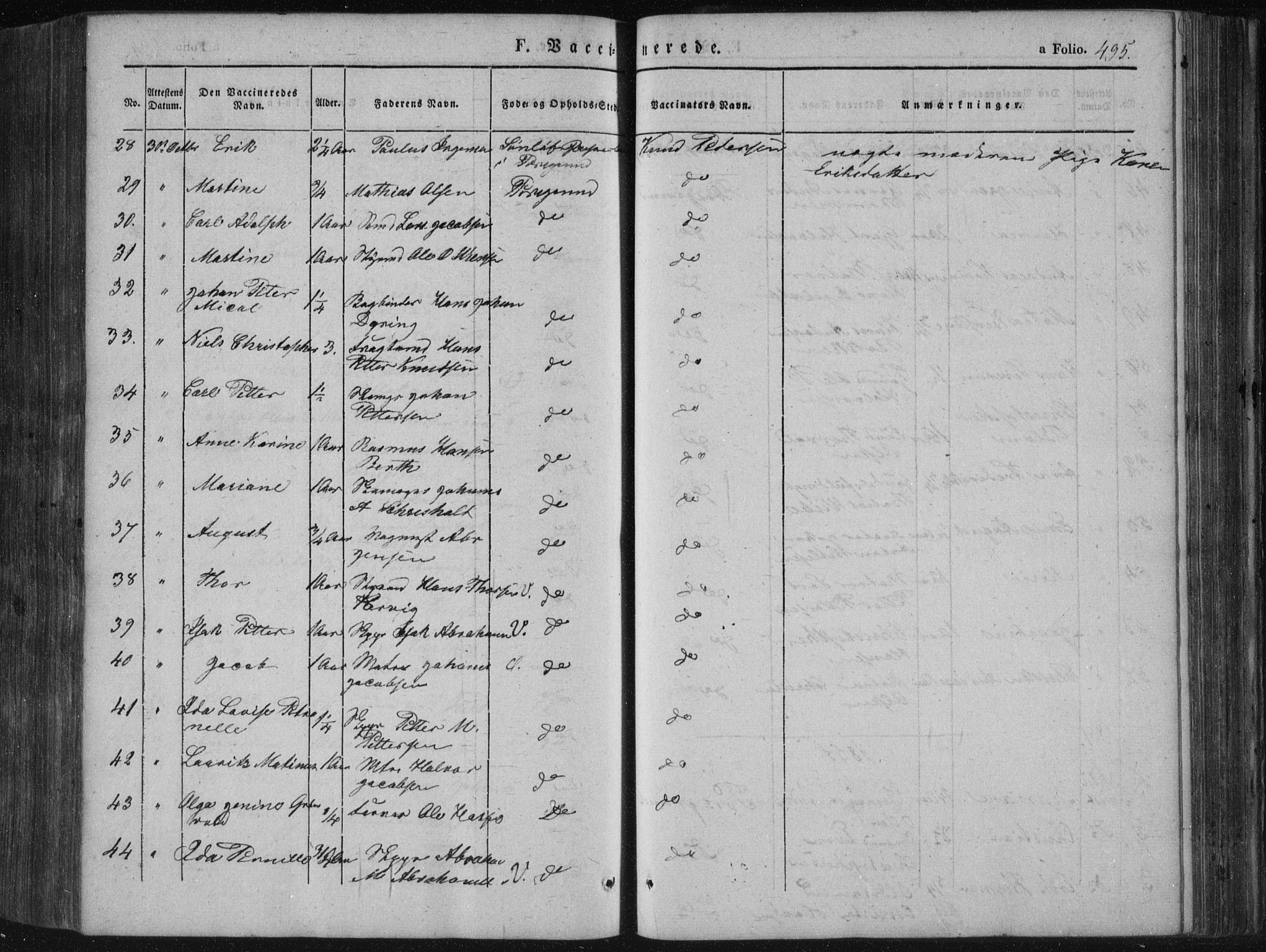 Porsgrunn kirkebøker , AV/SAKO-A-104/F/Fa/L0006: Ministerialbok nr. 6, 1841-1857, s. 495