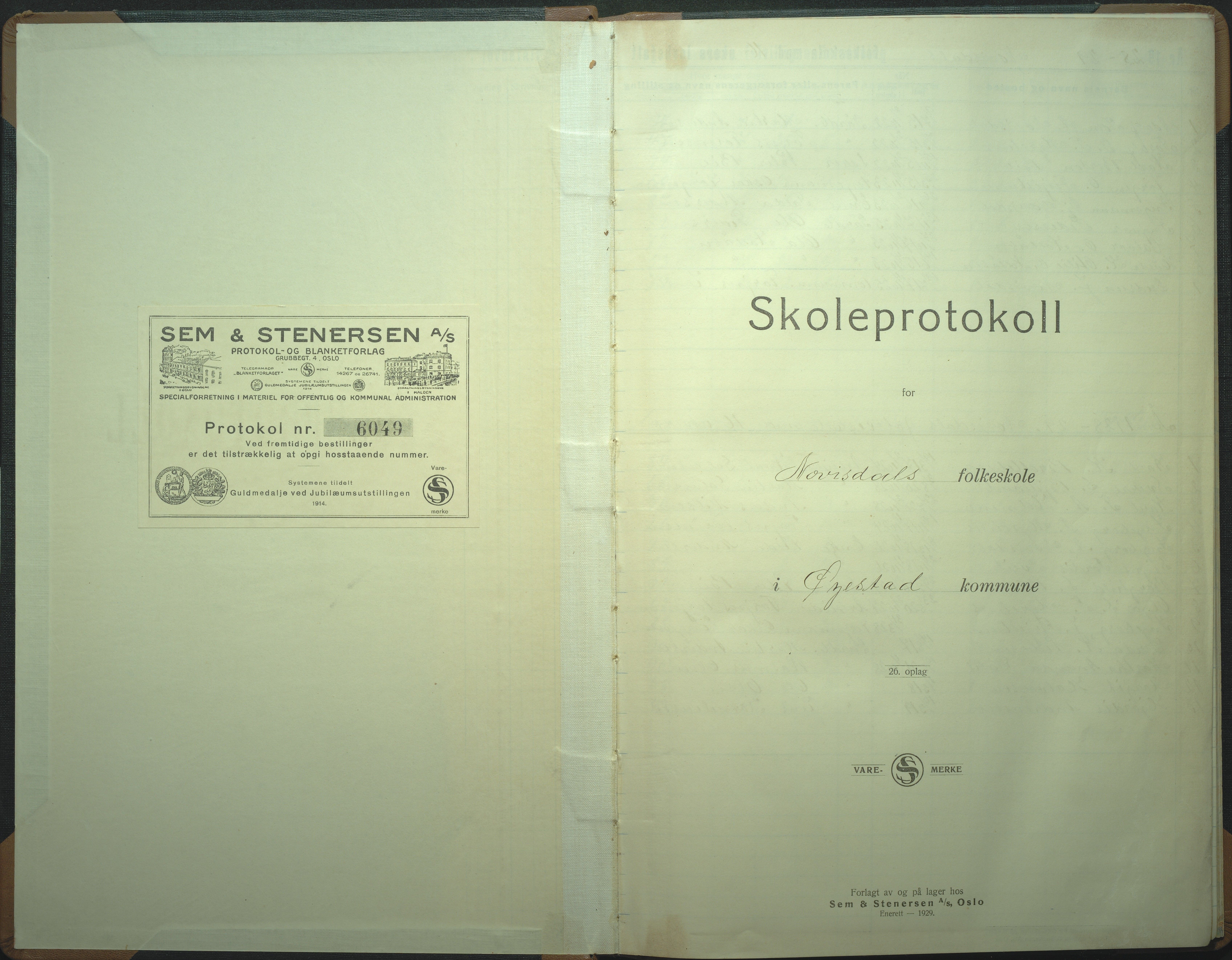 Øyestad kommune frem til 1979, AAKS/KA0920-PK/06/06I/L0009: Skoleprotokoll, 1928-1953