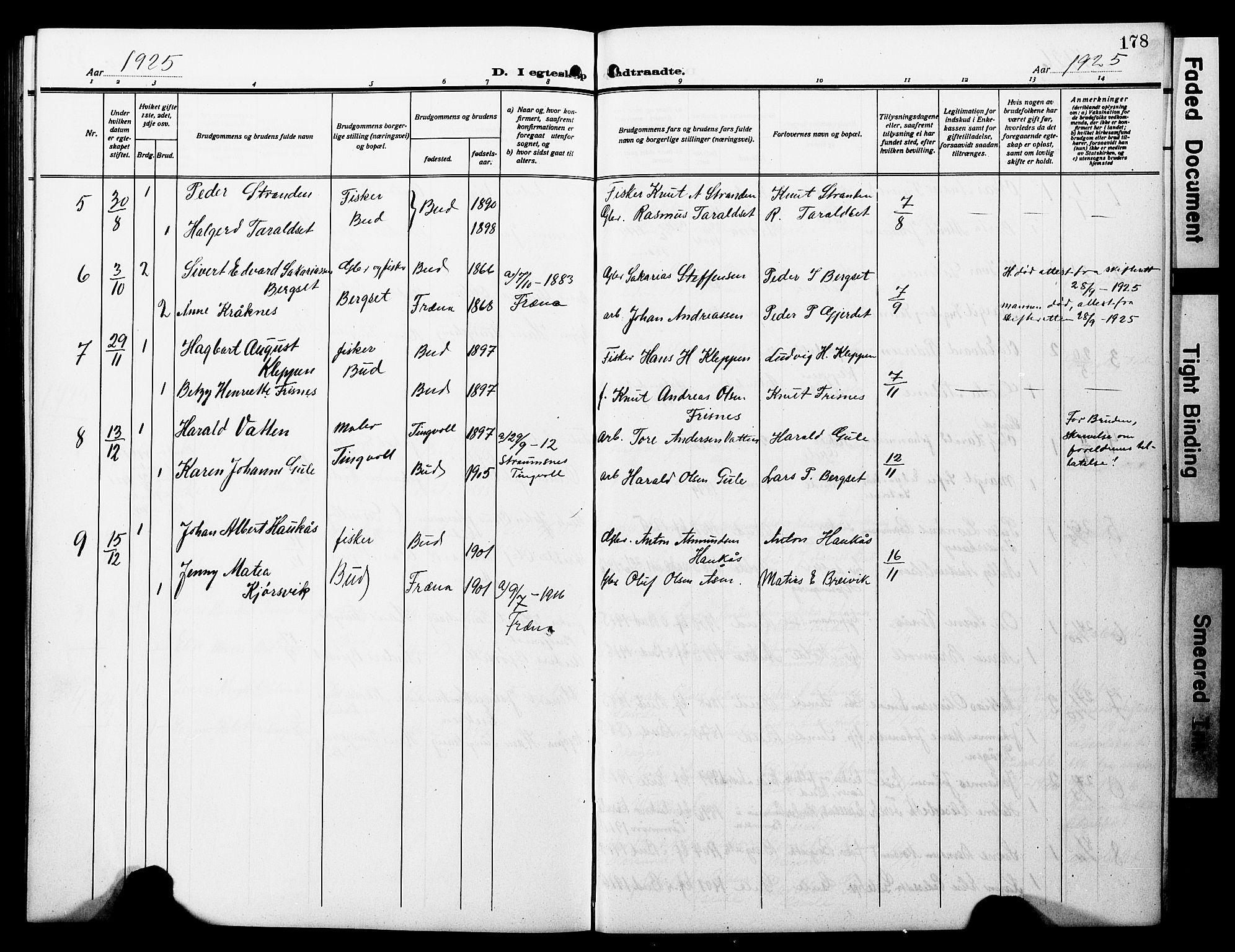 Ministerialprotokoller, klokkerbøker og fødselsregistre - Møre og Romsdal, AV/SAT-A-1454/566/L0774: Klokkerbok nr. 566C03, 1910-1929, s. 178