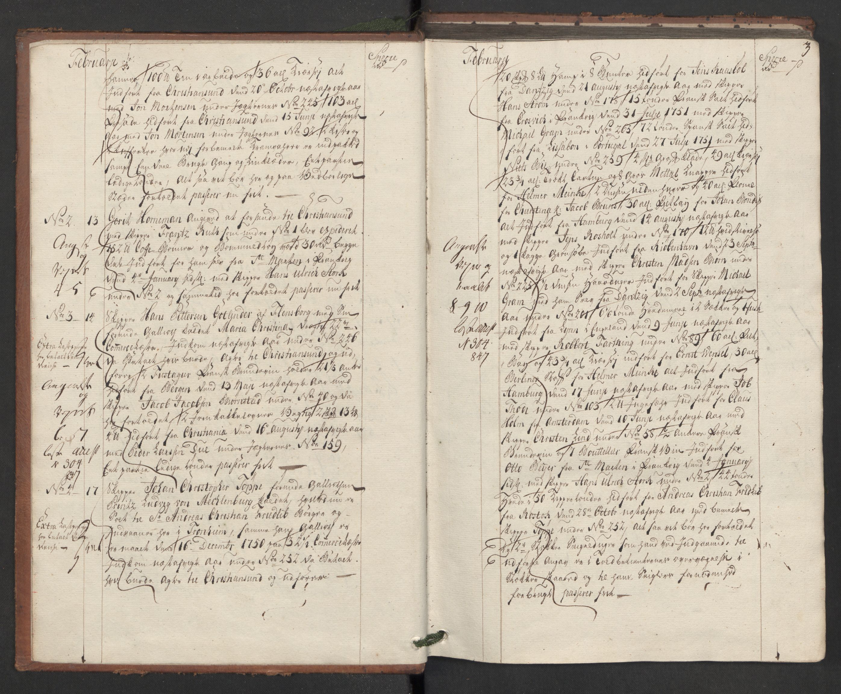 Generaltollkammeret, tollregnskaper, AV/RA-EA-5490/R33/L0035/0001: Tollregnskaper Trondheim A / Utgående hovedtollbok, 1753