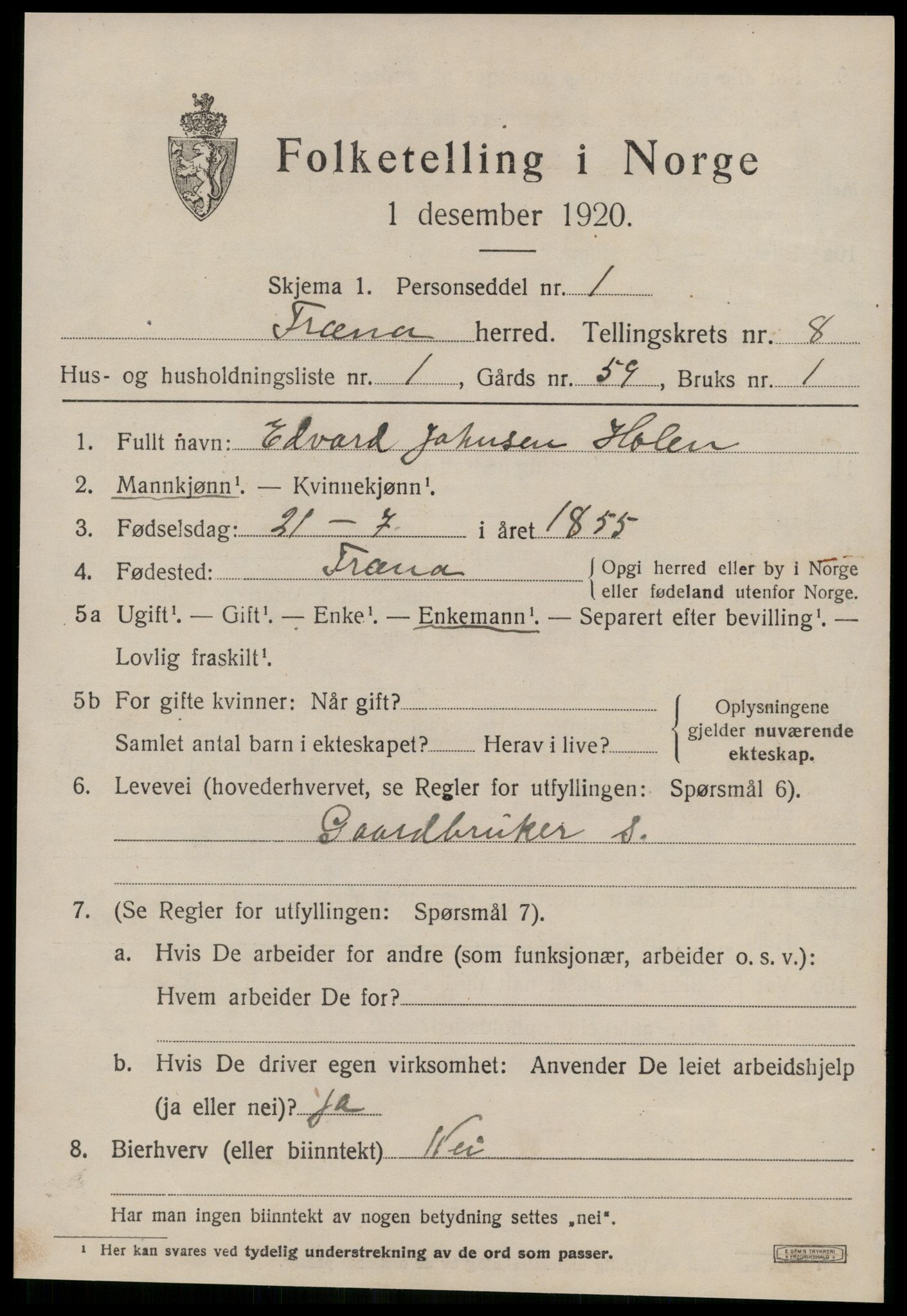 SAT, Folketelling 1920 for 1548 Fræna herred, 1920, s. 5091