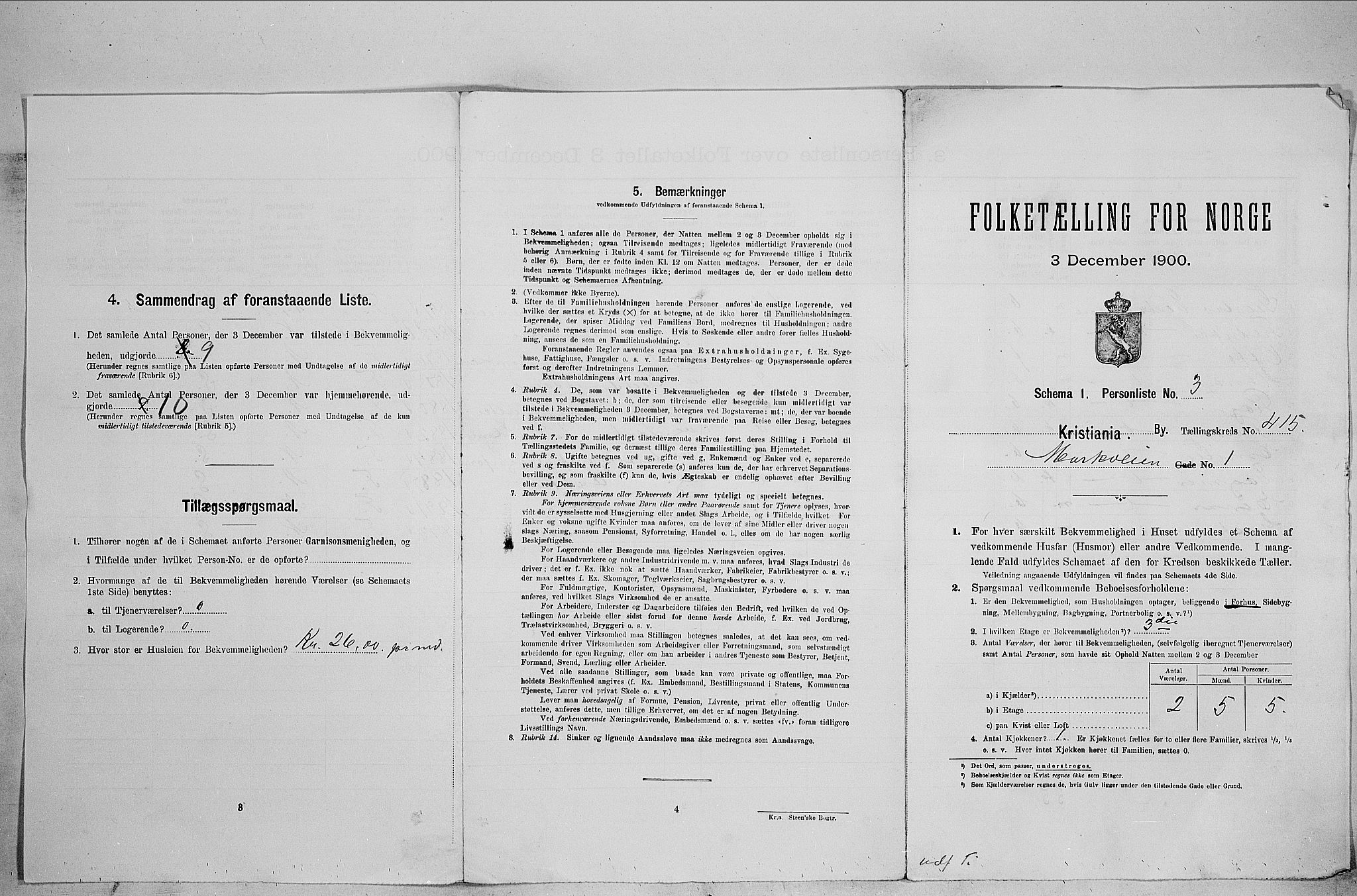 SAO, Folketelling 1900 for 0301 Kristiania kjøpstad, 1900, s. 57262