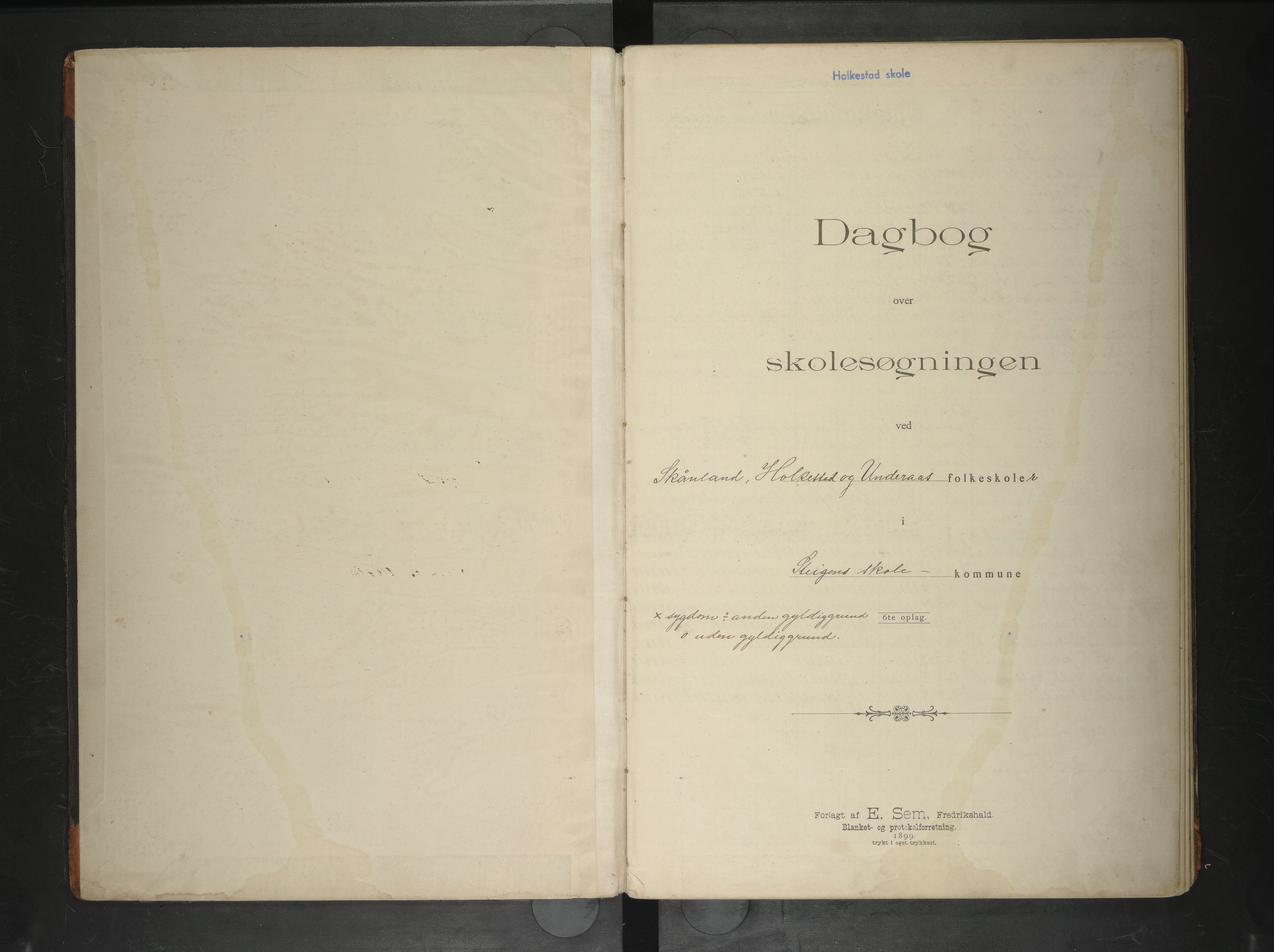 Steigen kommune. Ymse skolekretser, AIN/K-18480.510.01/F/Fa/L0001: Holkestad/Skånland/Underås, 1899-1915