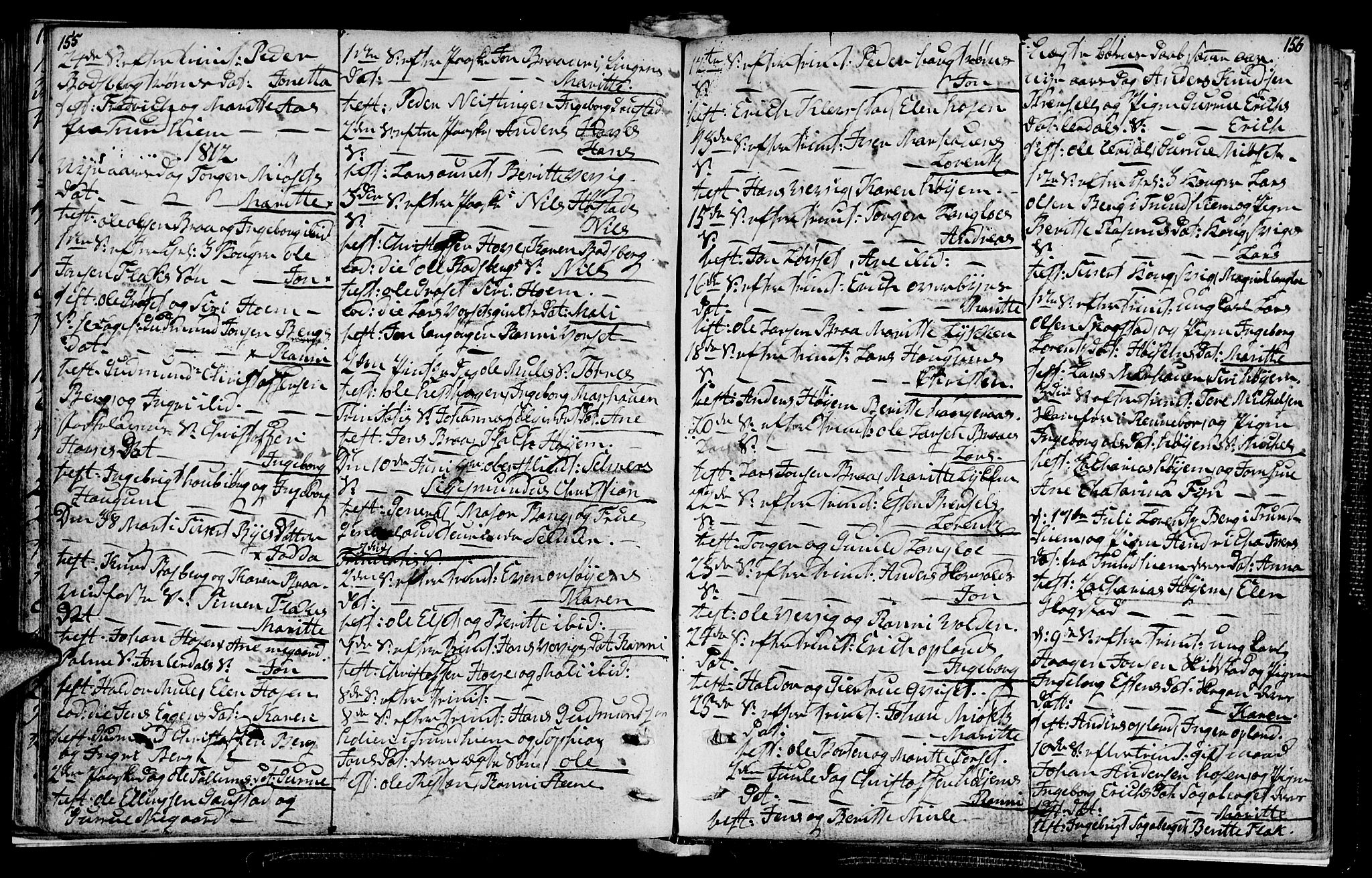 Ministerialprotokoller, klokkerbøker og fødselsregistre - Sør-Trøndelag, AV/SAT-A-1456/612/L0371: Ministerialbok nr. 612A05, 1803-1816, s. 155-156