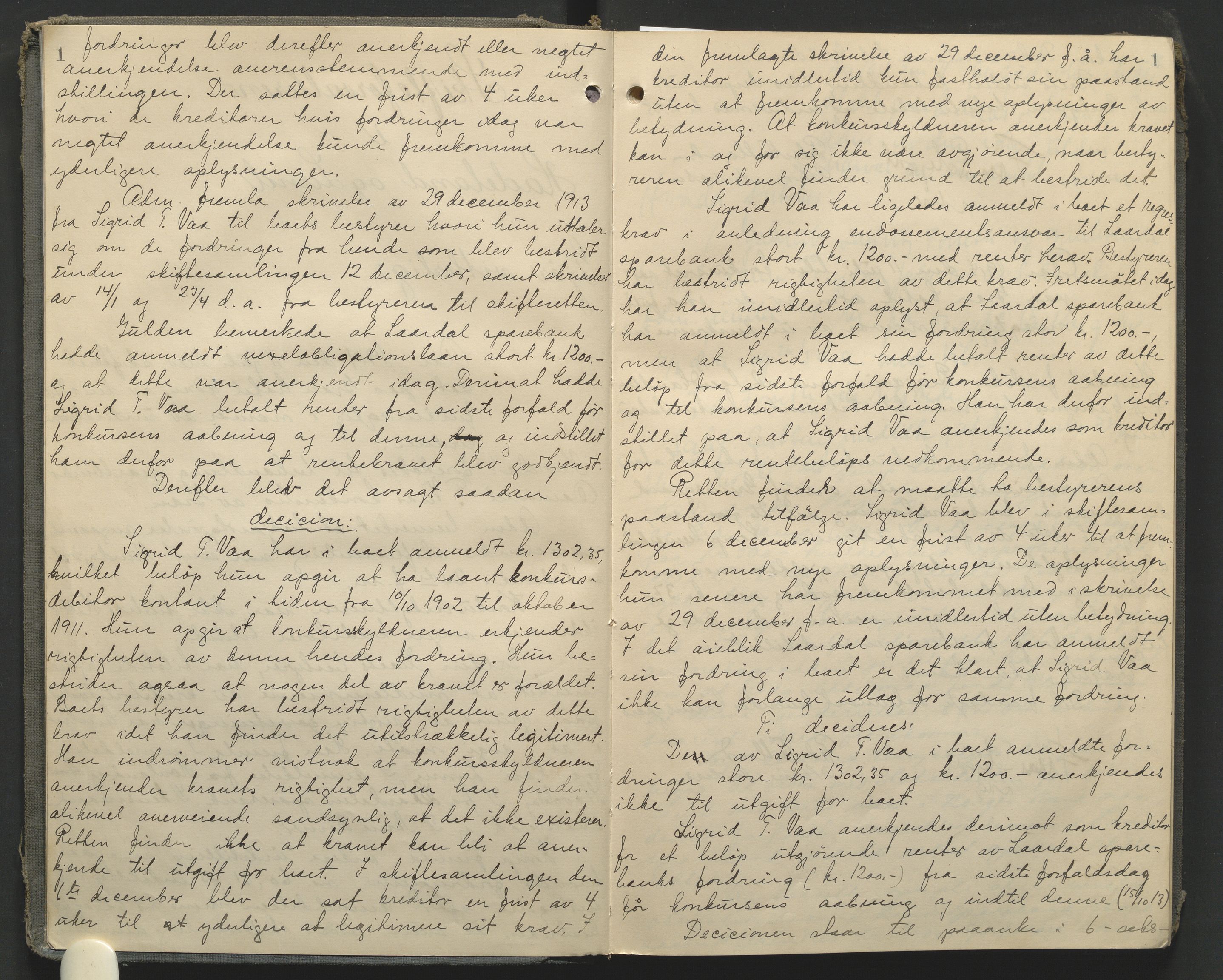 Hadeland og Land tingrett, AV/SAH-TING-010/J/Jc/L0010: Skifteforhandlingsprotokoll, 1914-1920, s. 1