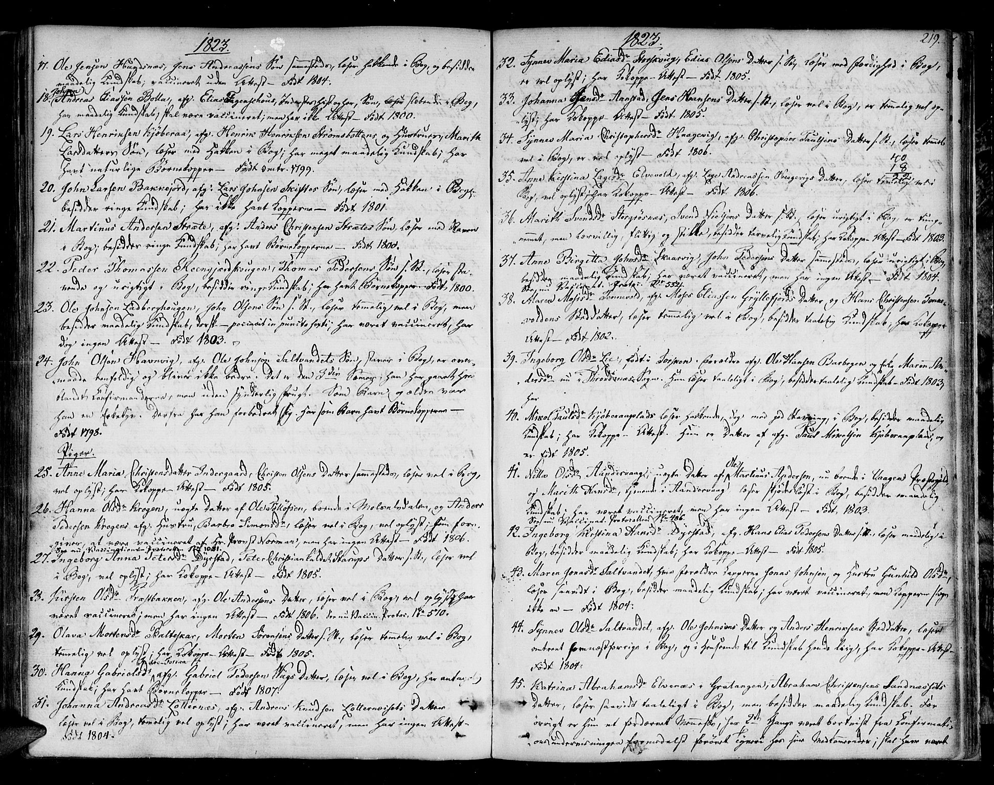 Ibestad sokneprestembete, AV/SATØ-S-0077/H/Ha/Haa/L0004kirke: Ministerialbok nr. 4, 1801-1824, s. 219