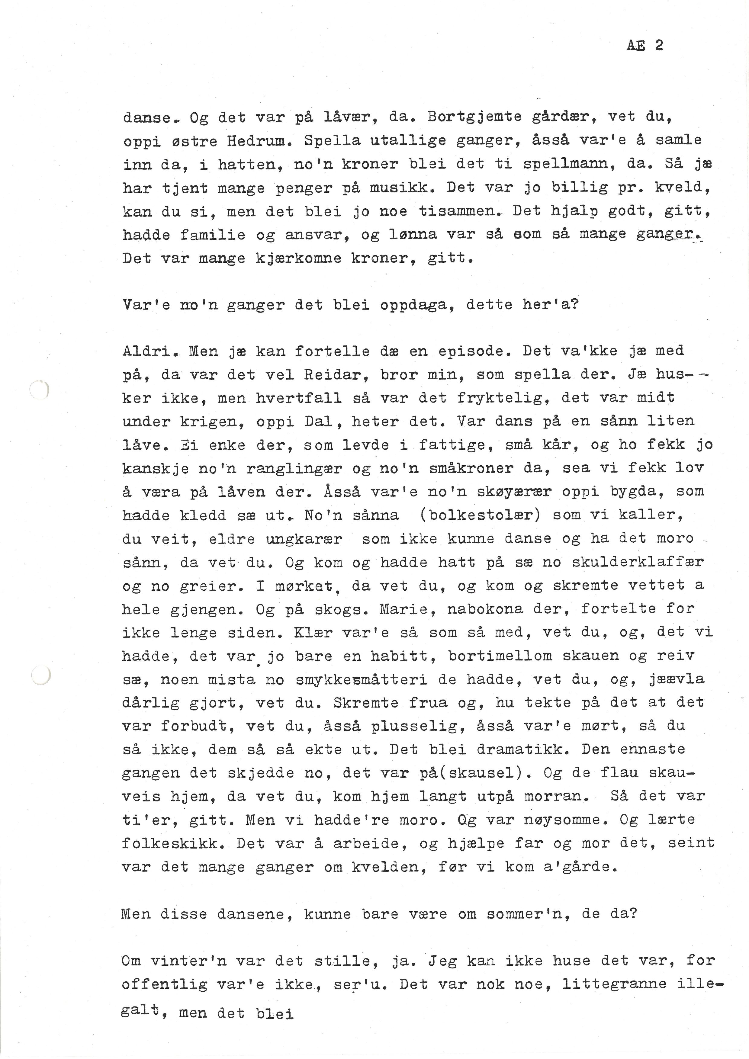 Sa 16 - Folkemusikk fra Vestfold, Gjerdesamlingen, VEMU/A-1868/I/L0001: Informantregister med intervjunedtegnelser, 1979-1986