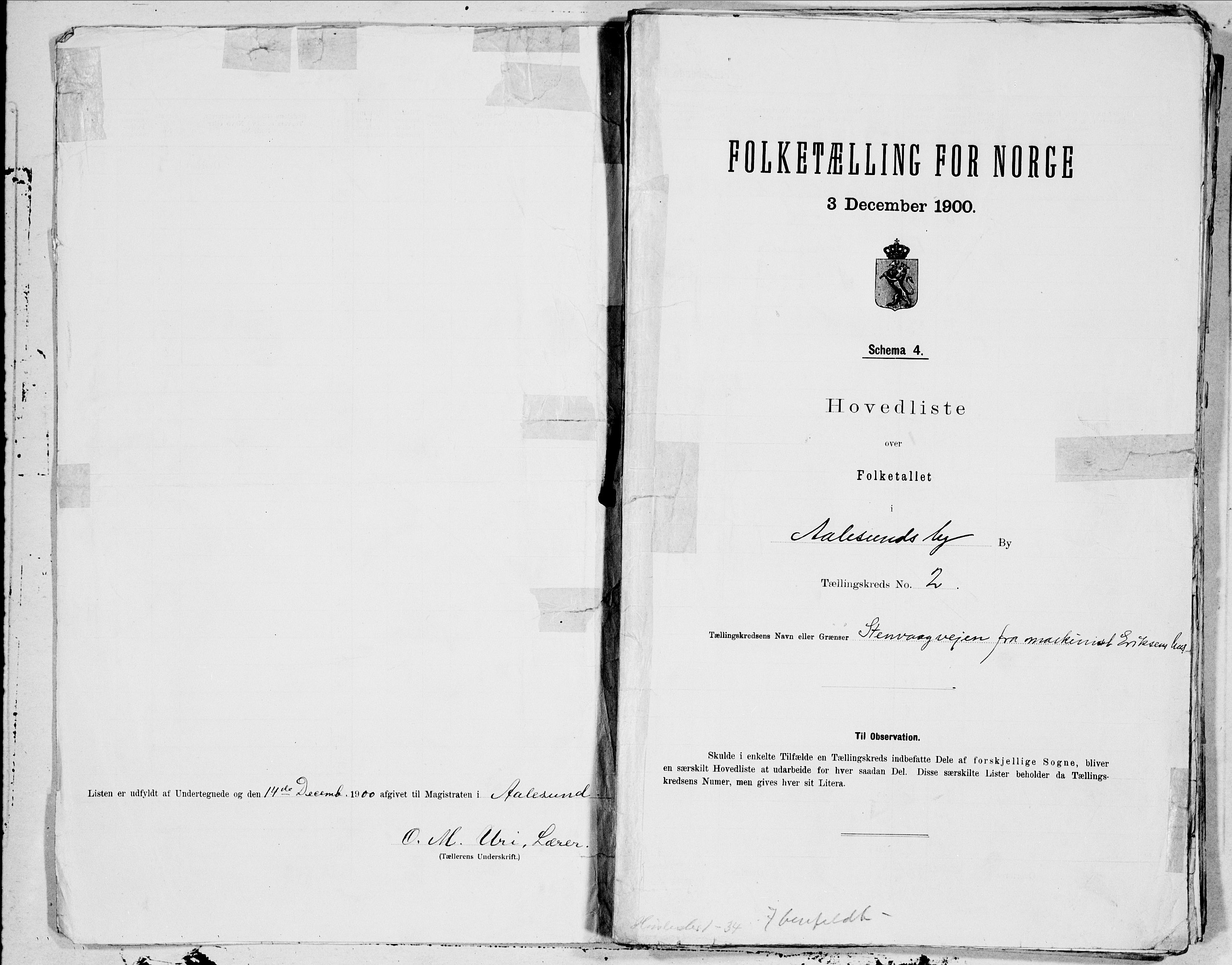 SAT, Folketelling 1900 for 1501 Ålesund kjøpstad, 1900, s. 4