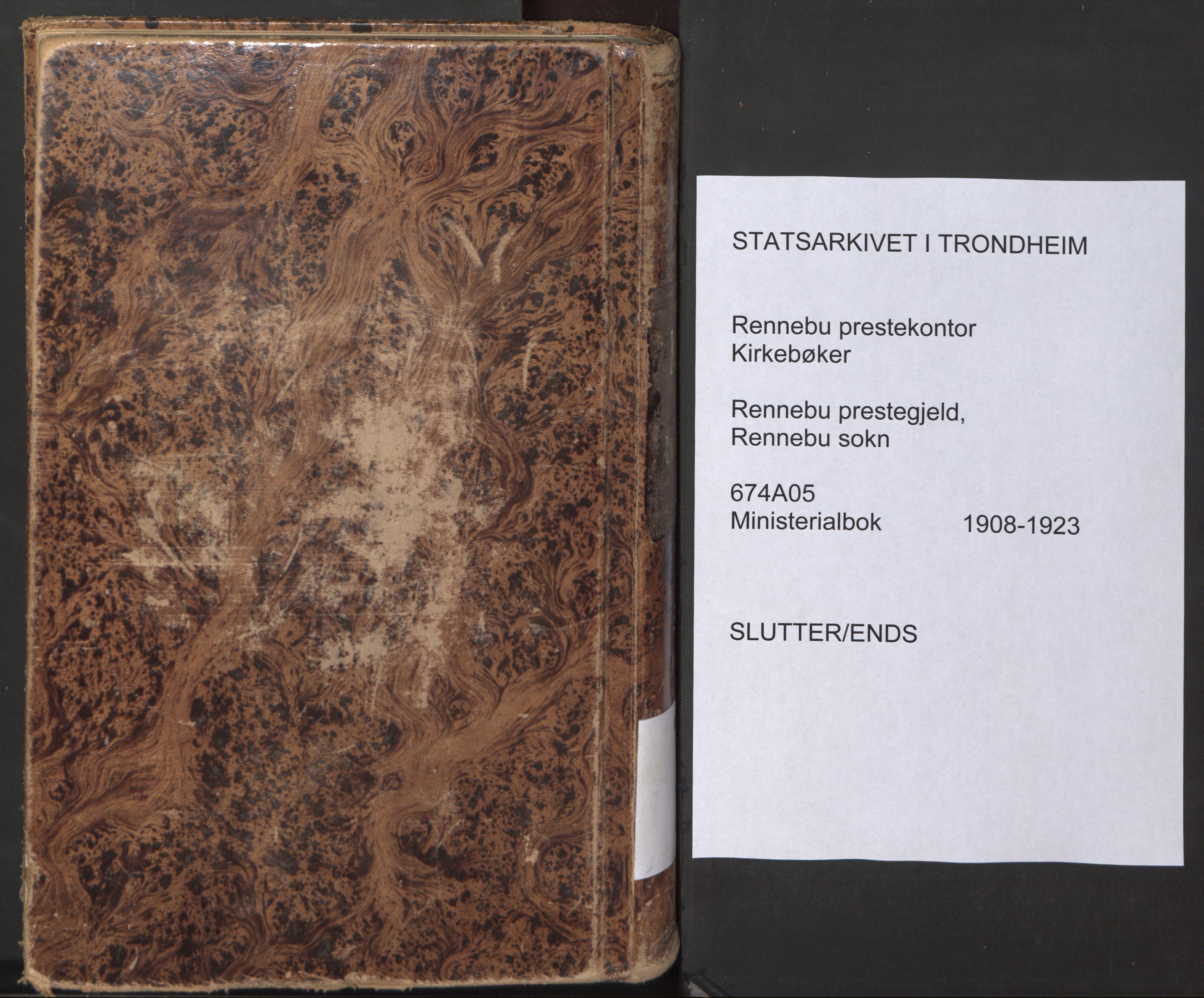 Ministerialprotokoller, klokkerbøker og fødselsregistre - Sør-Trøndelag, AV/SAT-A-1456/674/L0873: Ministerialbok nr. 674A05, 1908-1923