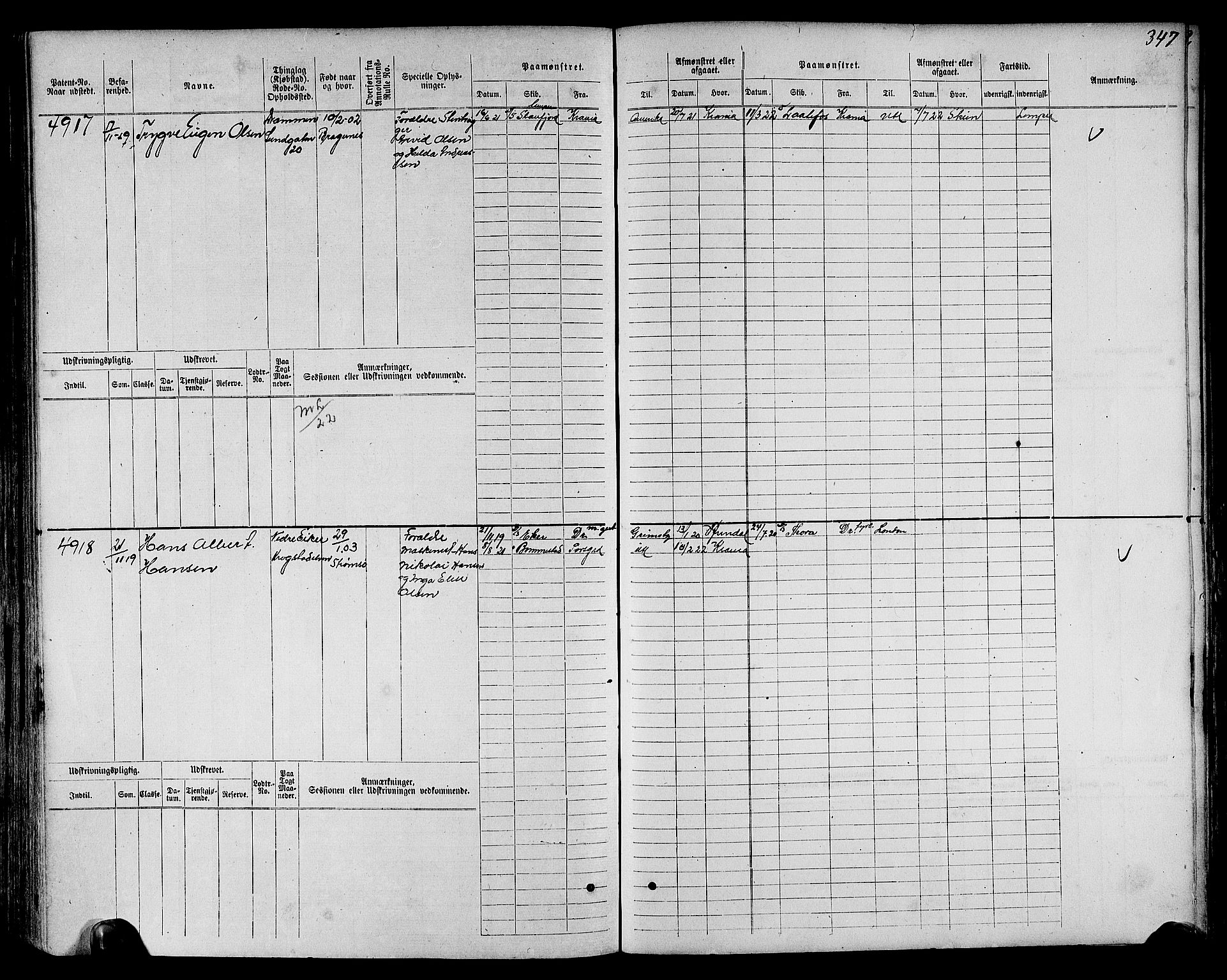 Drammen innrulleringsdistrikt, AV/SAKO-A-781/F/Fc/L0006: Hovedrulle, 1913, s. 198