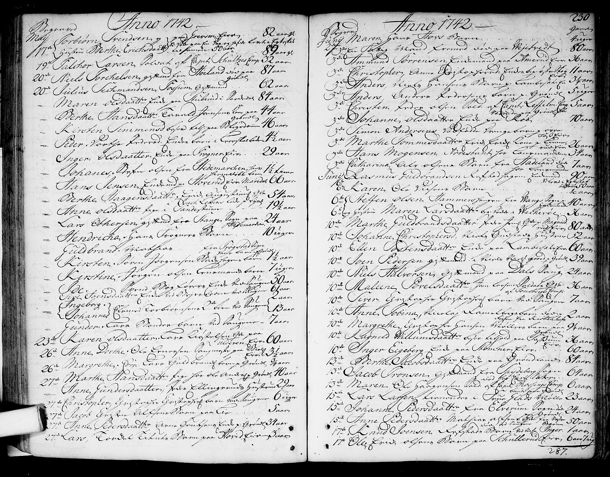 Aker prestekontor kirkebøker, AV/SAO-A-10861/F/L0007: Ministerialbok nr. 7, 1734-1748, s. 230