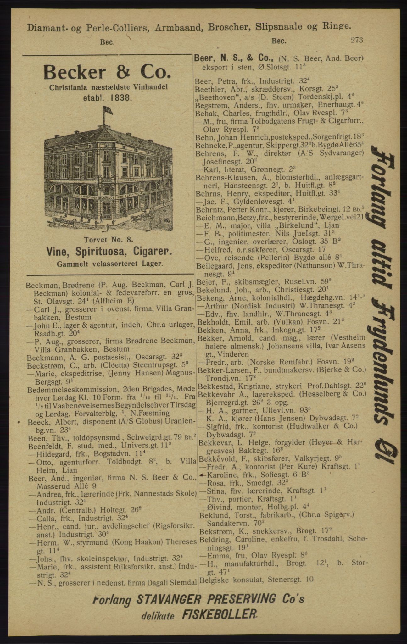 Kristiania/Oslo adressebok, PUBL/-, 1913, s. 283