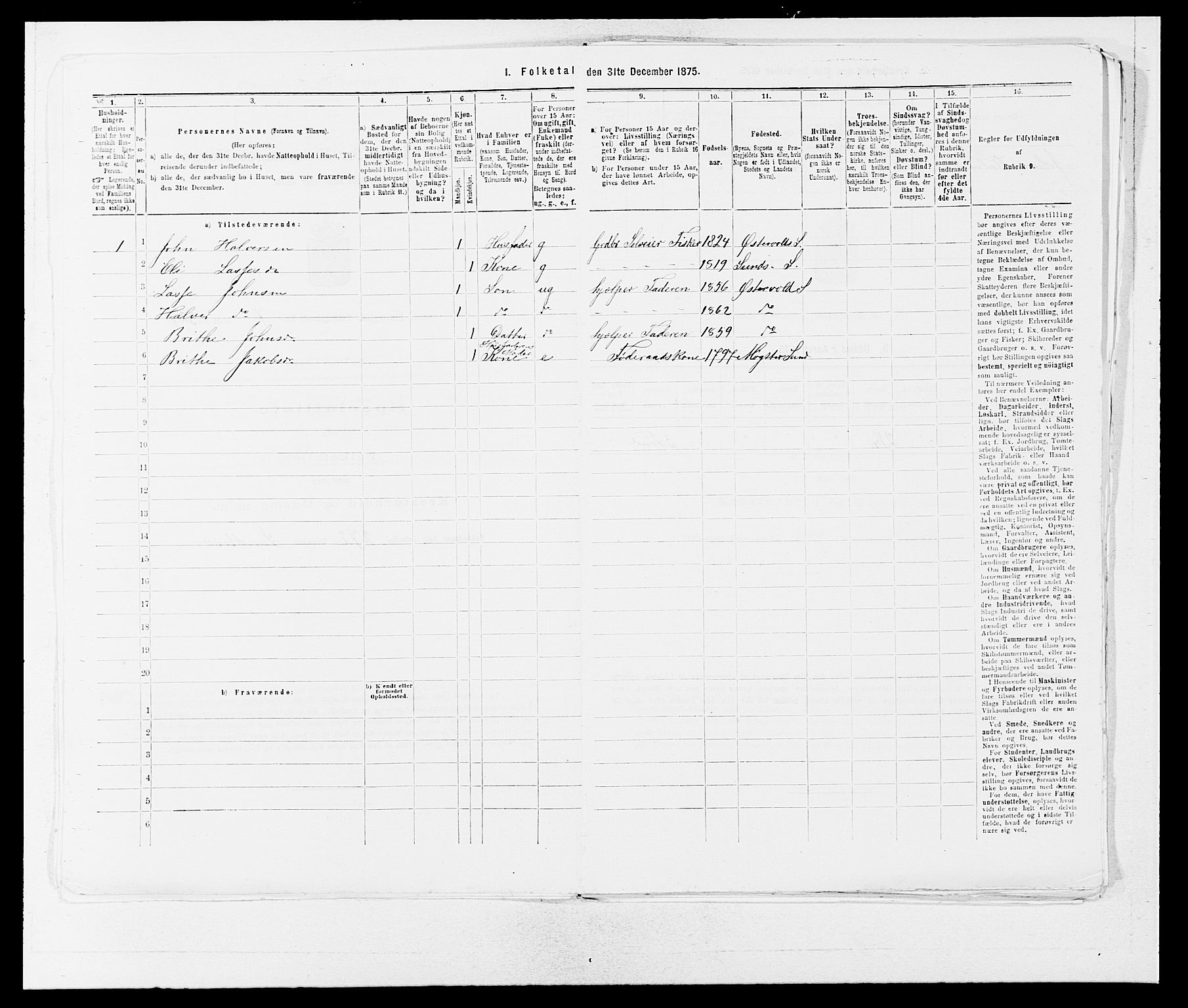 SAB, Folketelling 1875 for 1245P Sund prestegjeld, 1875, s. 680