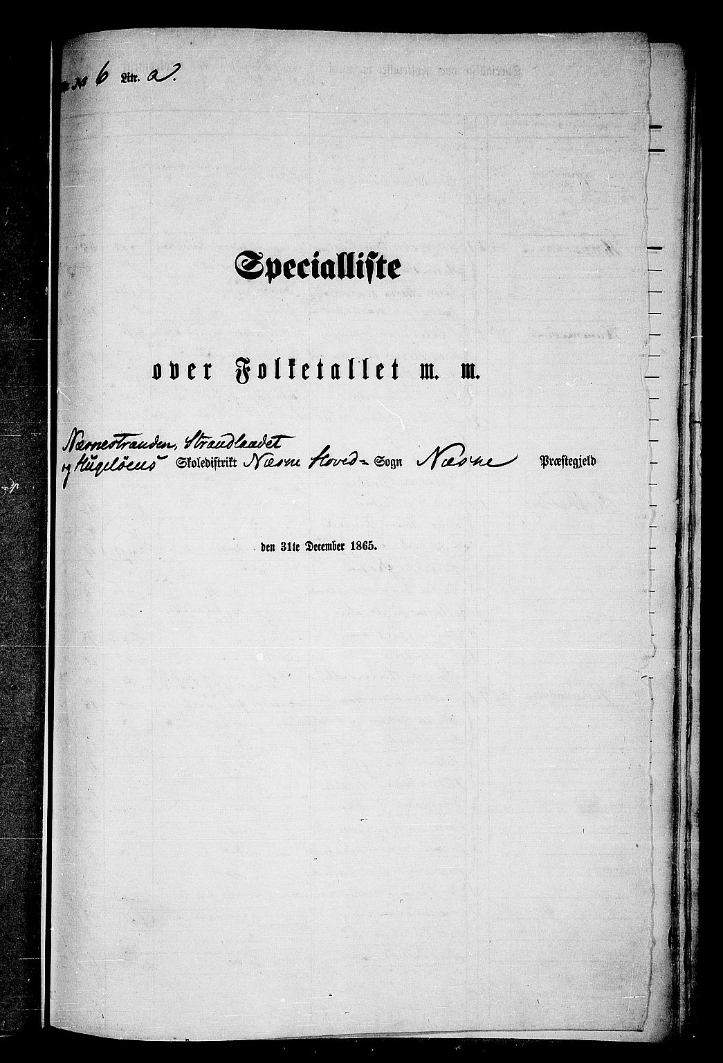 RA, Folketelling 1865 for 1828P Nesna prestegjeld, 1865, s. 122