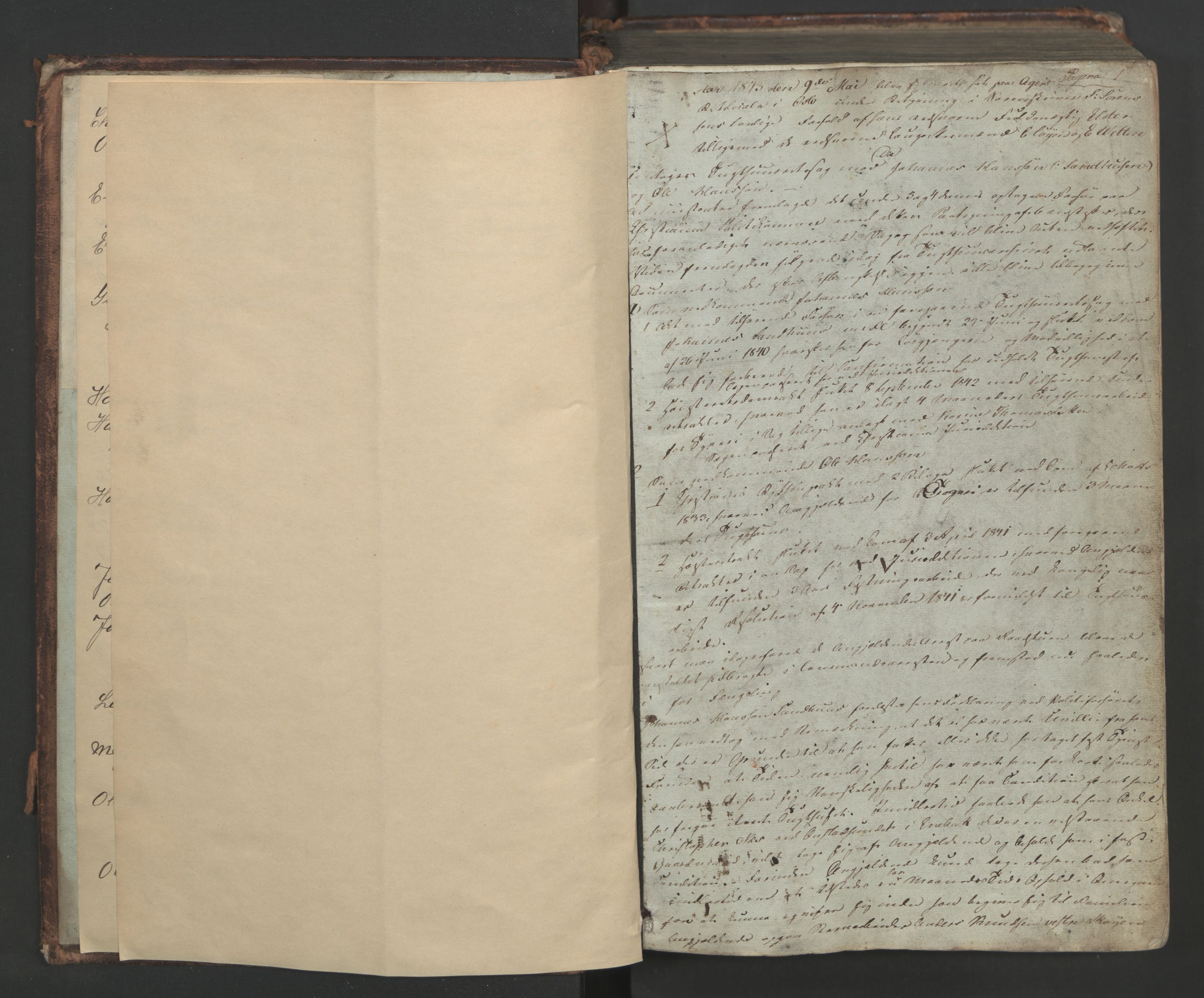 Aker sorenskriveri, AV/SAO-A-10895/F/Fc/Fcb/L0014: Ekstrarettsprotokoll, 1843-1846, s. 1