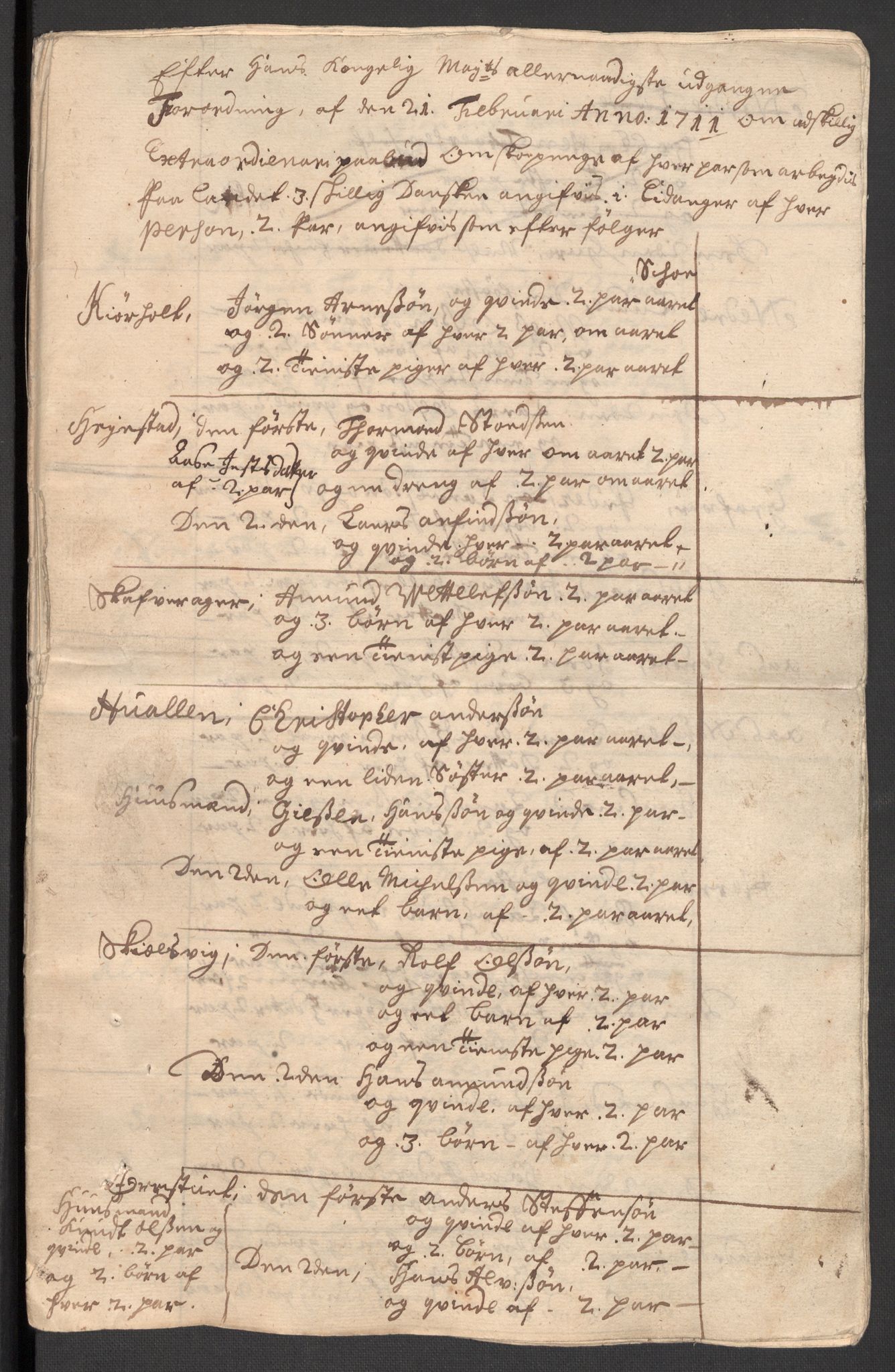 Rentekammeret inntil 1814, Reviderte regnskaper, Fogderegnskap, AV/RA-EA-4092/R36/L2121: Fogderegnskap Øvre og Nedre Telemark og Bamble, 1711, s. 567