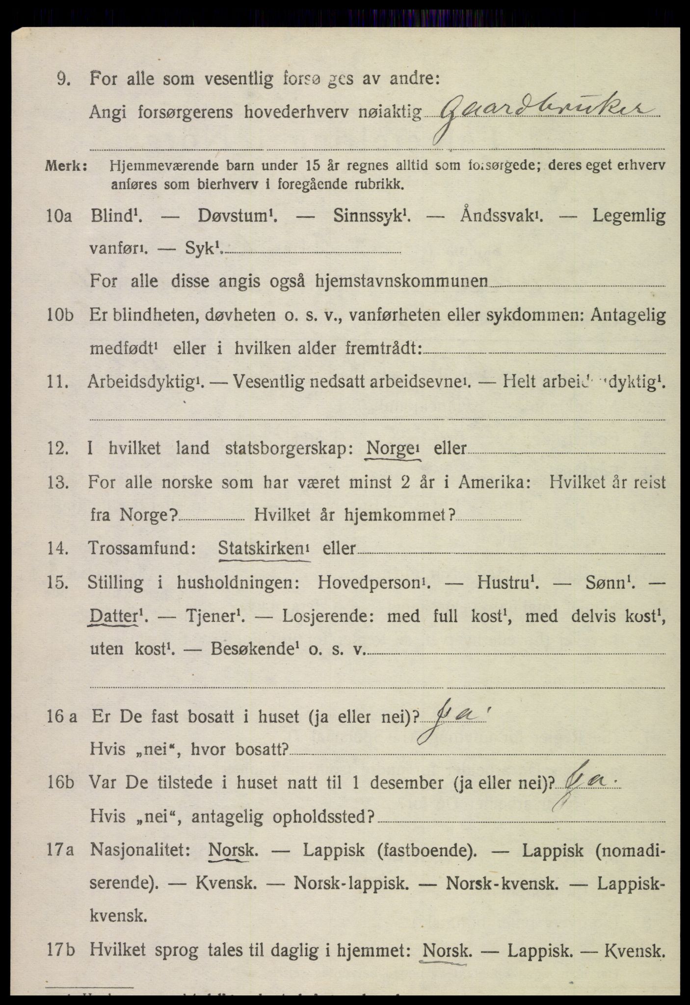 SAT, Folketelling 1920 for 1735 Kvam herred, 1920, s. 2558