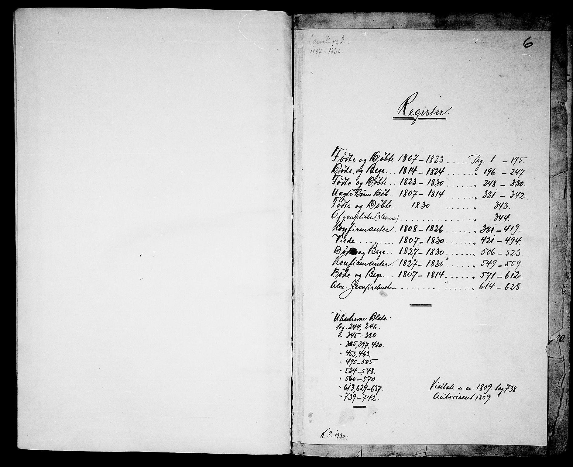 Larvik kirkebøker, SAKO/A-352/G/Ga/L0002: Klokkerbok nr. I 2, 1807-1830