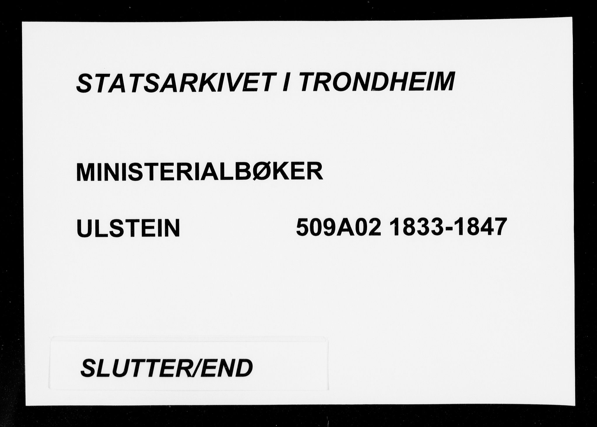 Ministerialprotokoller, klokkerbøker og fødselsregistre - Møre og Romsdal, AV/SAT-A-1454/509/L0104: Ministerialbok nr. 509A02, 1833-1847