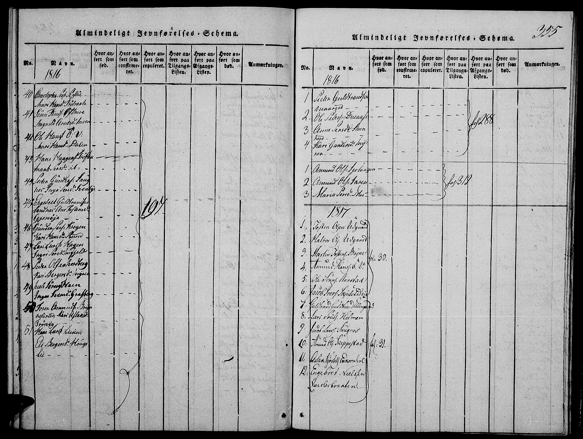 Strøm-Odalen prestekontor, SAH/PREST-028/H/Ha/Hab/L0001: Klokkerbok nr. 1, 1813-1825, s. 355