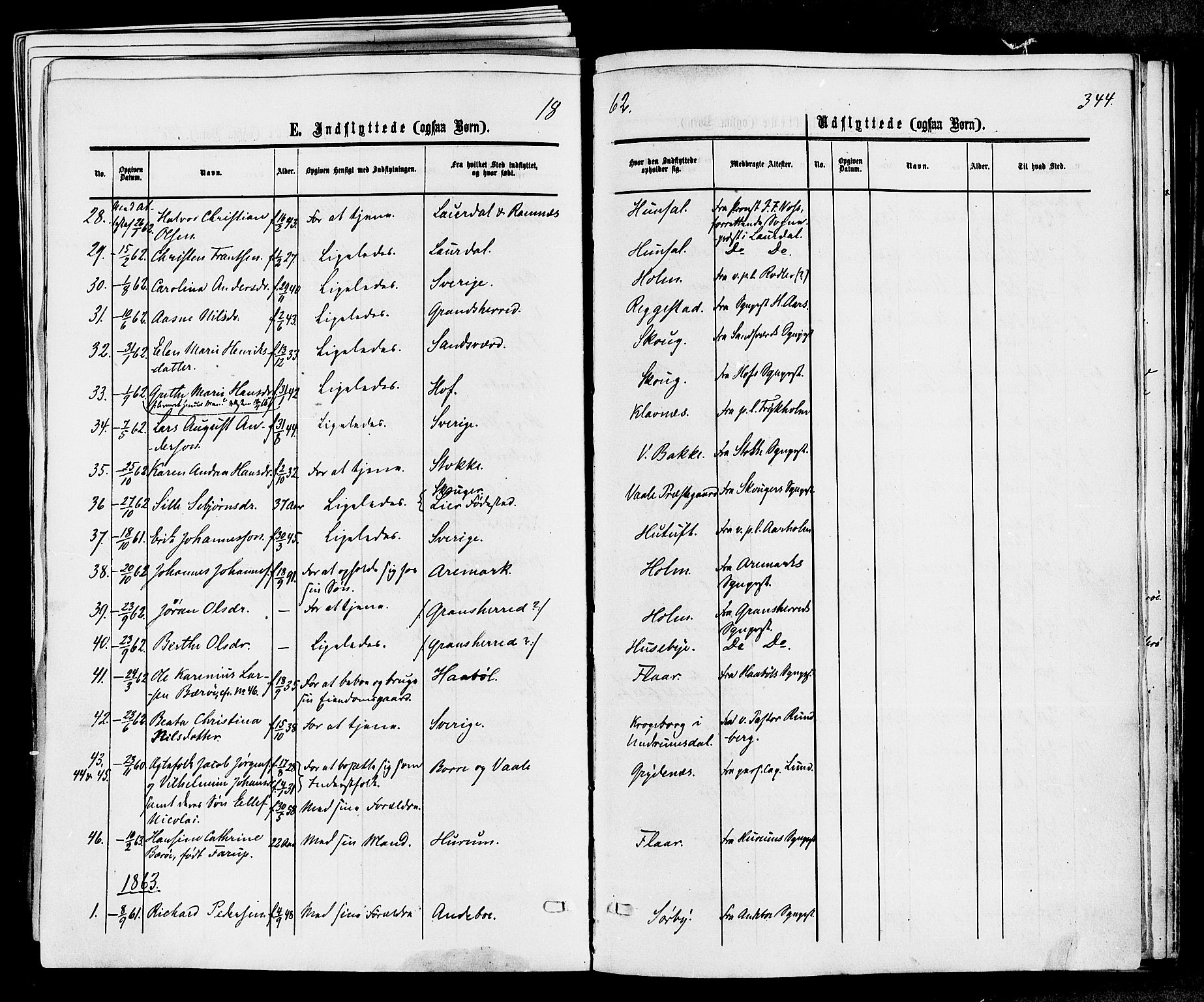 Våle kirkebøker, AV/SAKO-A-334/F/Fa/L0010: Ministerialbok nr. I 10, 1861-1877, s. 344