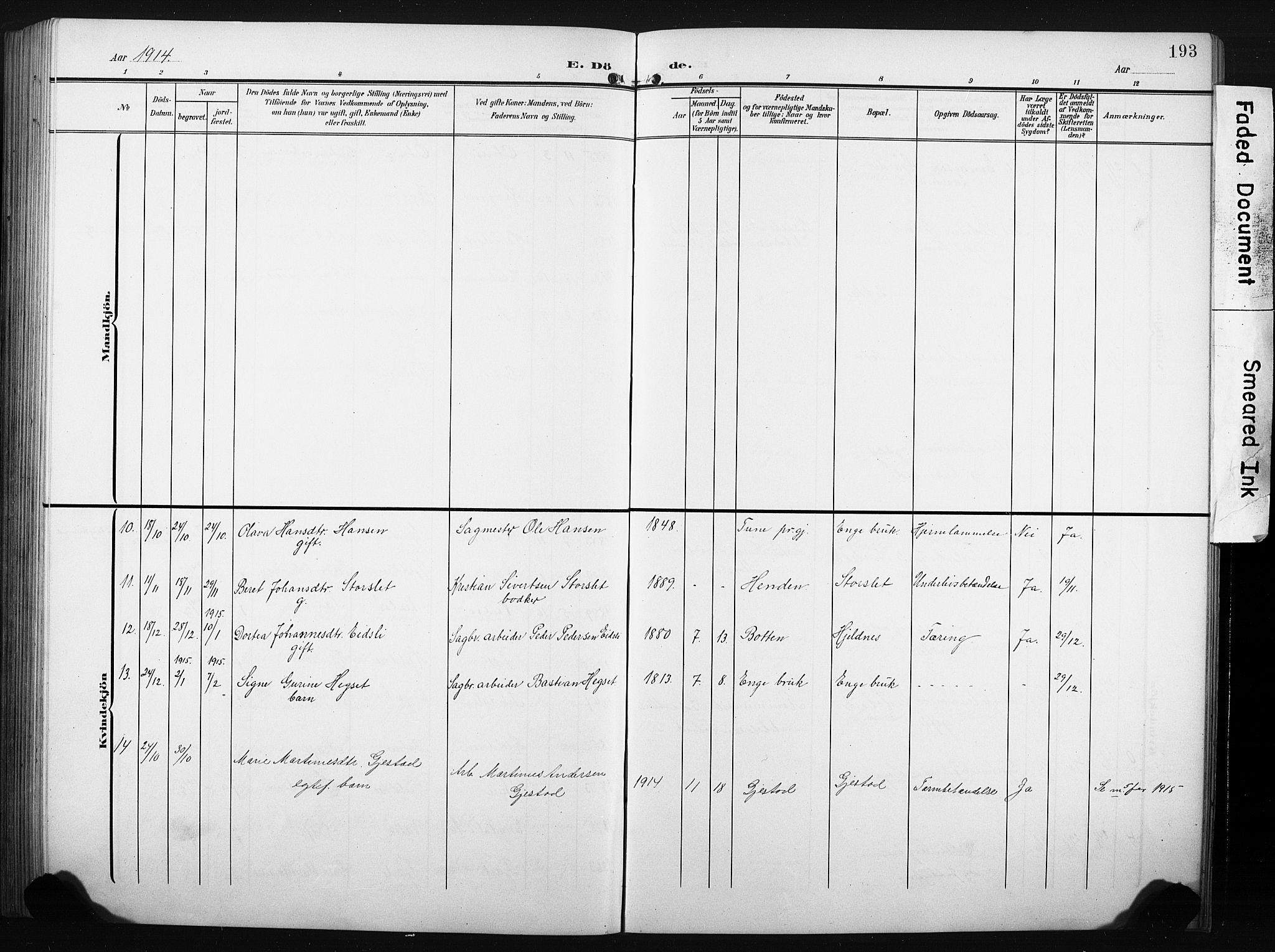 Ministerialprotokoller, klokkerbøker og fødselsregistre - Møre og Romsdal, AV/SAT-A-1454/580/L0927: Klokkerbok nr. 580C02, 1904-1932, s. 193