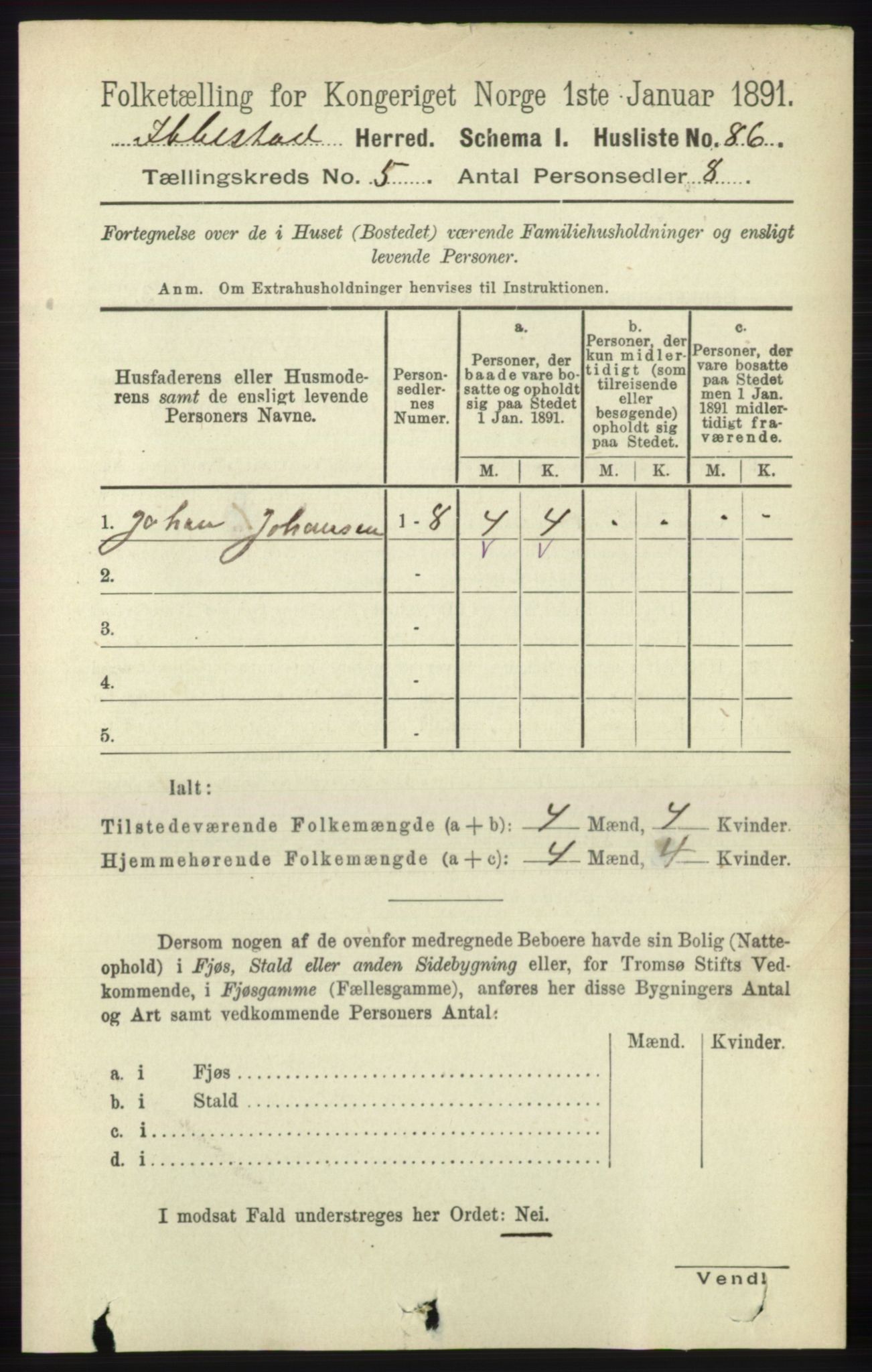 RA, Folketelling 1891 for 1917 Ibestad herred, 1891, s. 2930