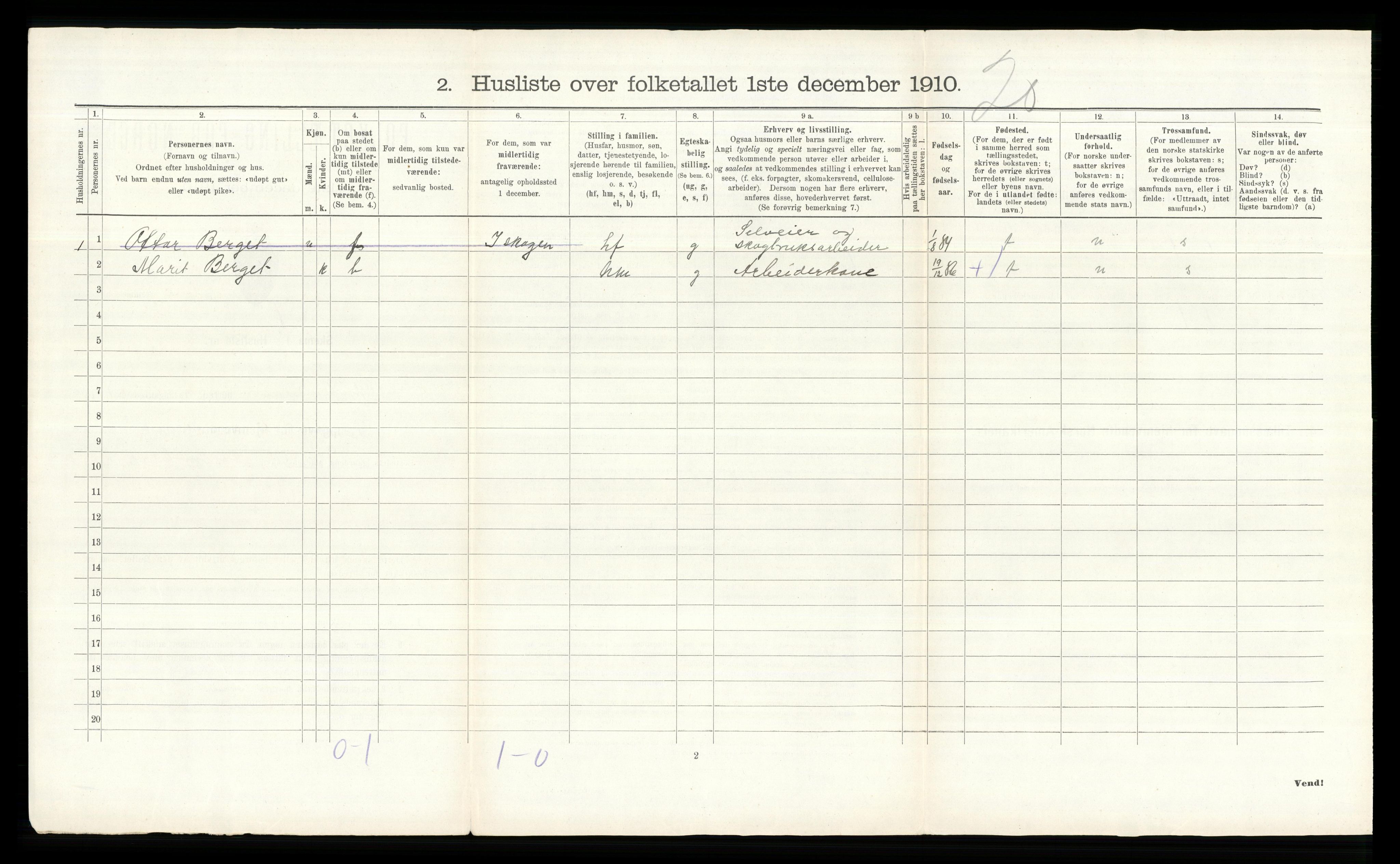 RA, Folketelling 1910 for 0432 Ytre Rendal herred, 1910, s. 34