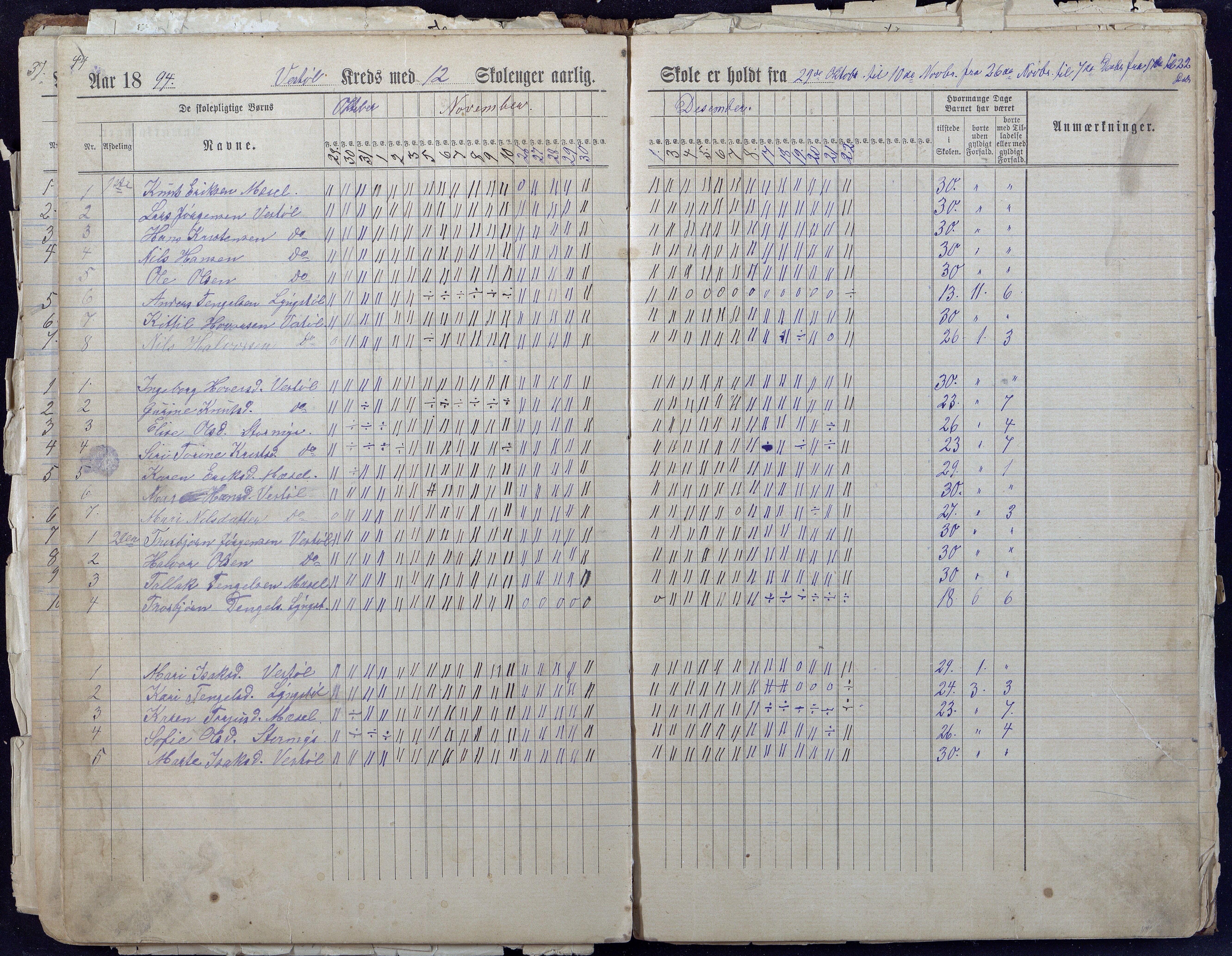 Gjerstad Kommune, Løite Skole, AAMA/KA0911-550c/F01/L0001: Dagbok Løite-Vestøl-Lunden skole, 1891-1901, s. 46