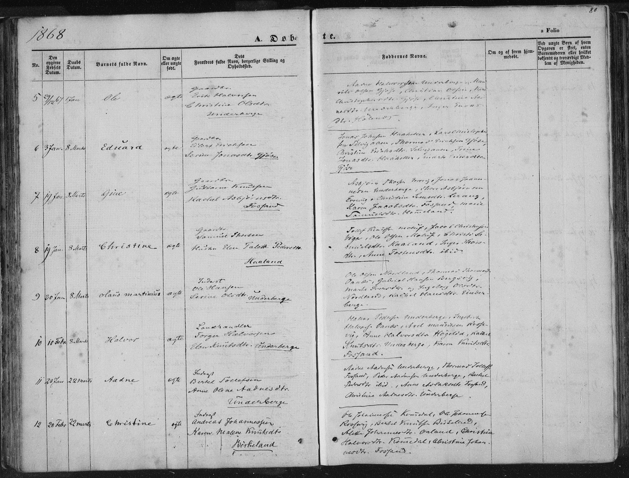 Høgsfjord sokneprestkontor, AV/SAST-A-101624/H/Ha/Haa/L0001: Ministerialbok nr. A 1, 1854-1875, s. 80