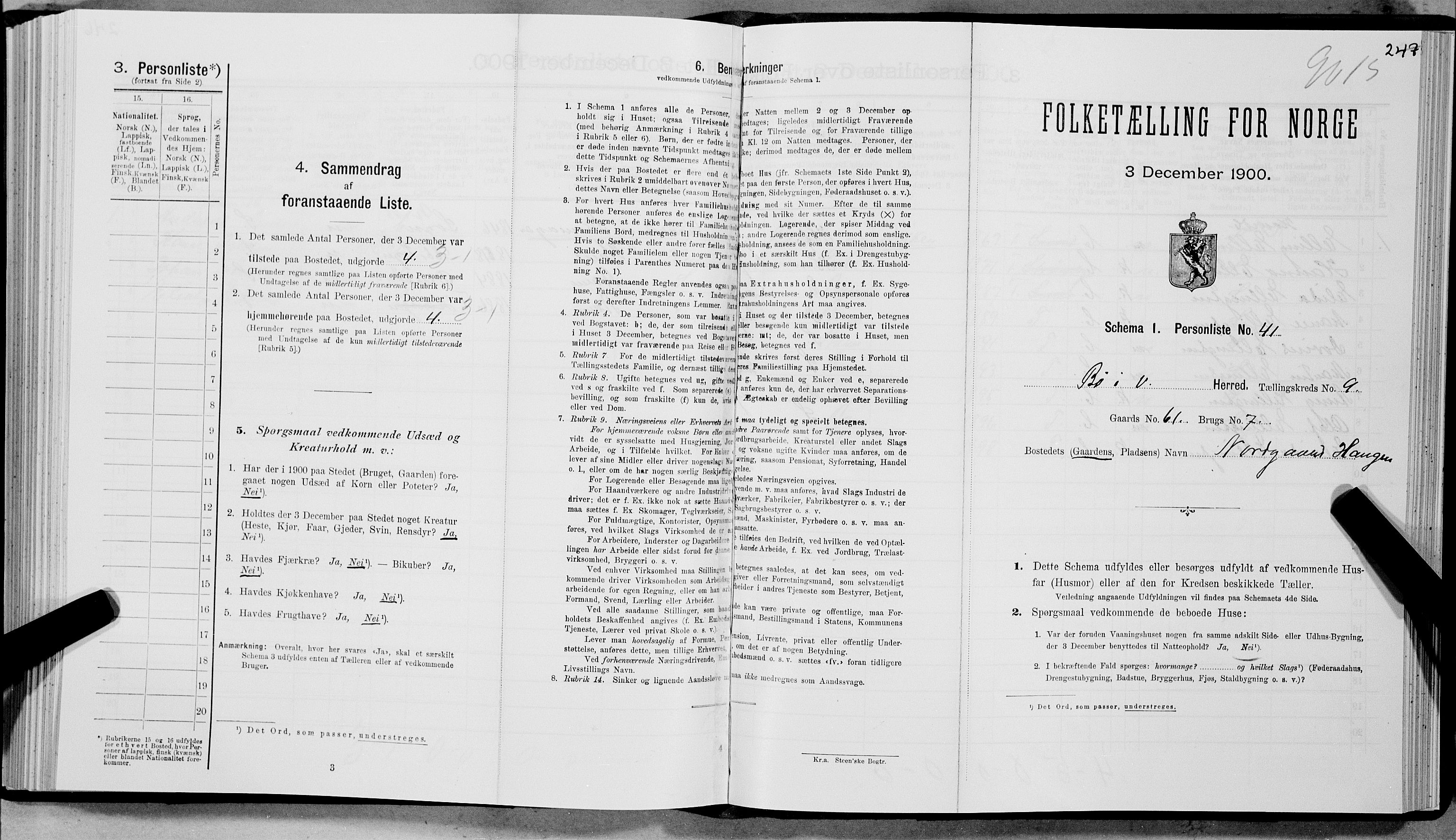 SAT, Folketelling 1900 for 1867 Bø herred, 1900, s. 1149