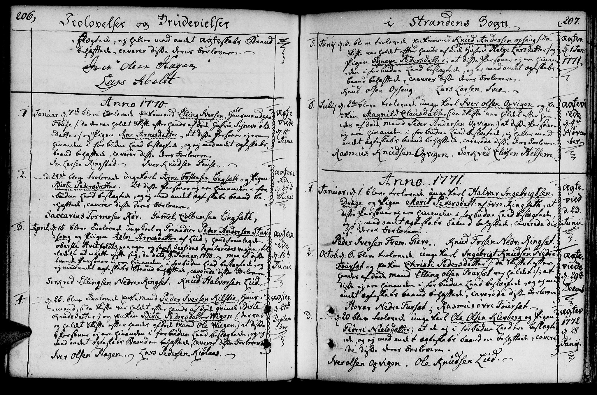 Ministerialprotokoller, klokkerbøker og fødselsregistre - Møre og Romsdal, AV/SAT-A-1454/520/L0271: Ministerialbok nr. 520A01, 1759-1801, s. 206-207