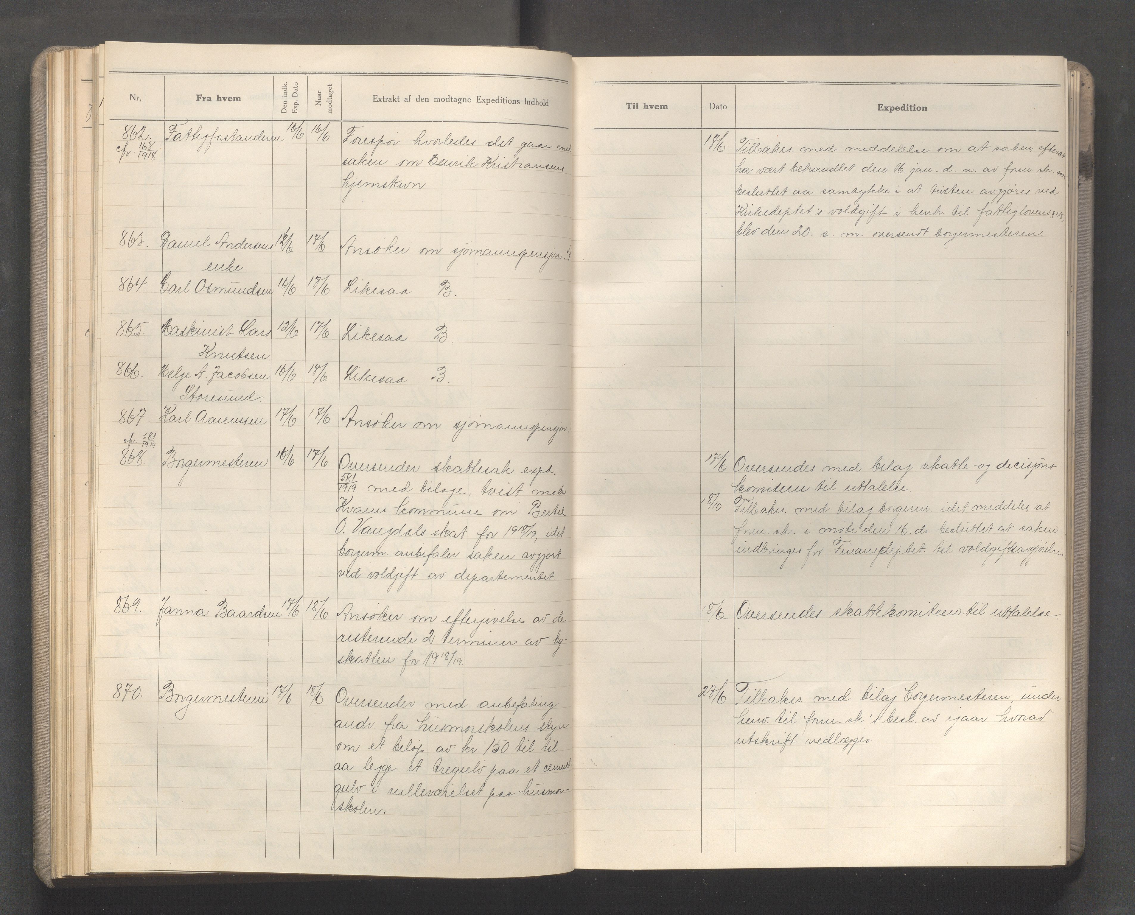 Haugesund kommune - Formannskapet, IKAR/X-0001/C/L0009: Journal, 1919-1920, s. 38