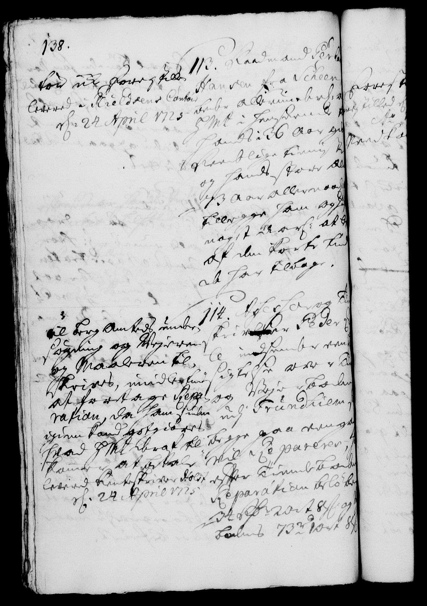 Rentekammeret, Kammerkanselliet, RA/EA-3111/G/Gh/Gha/L0007: Norsk ekstraktmemorialprotokoll (merket RK 53.52), 1724-1725, s. 138