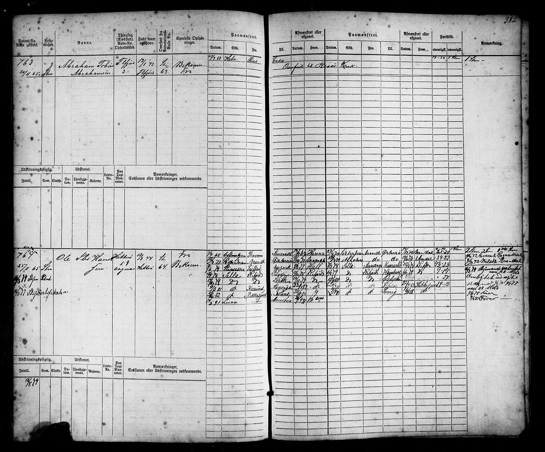 Flekkefjord mønstringskrets, AV/SAK-2031-0018/F/Fb/L0008: Hovedrulle nr 1-770, Æ-5, 1867-1900, s. 402