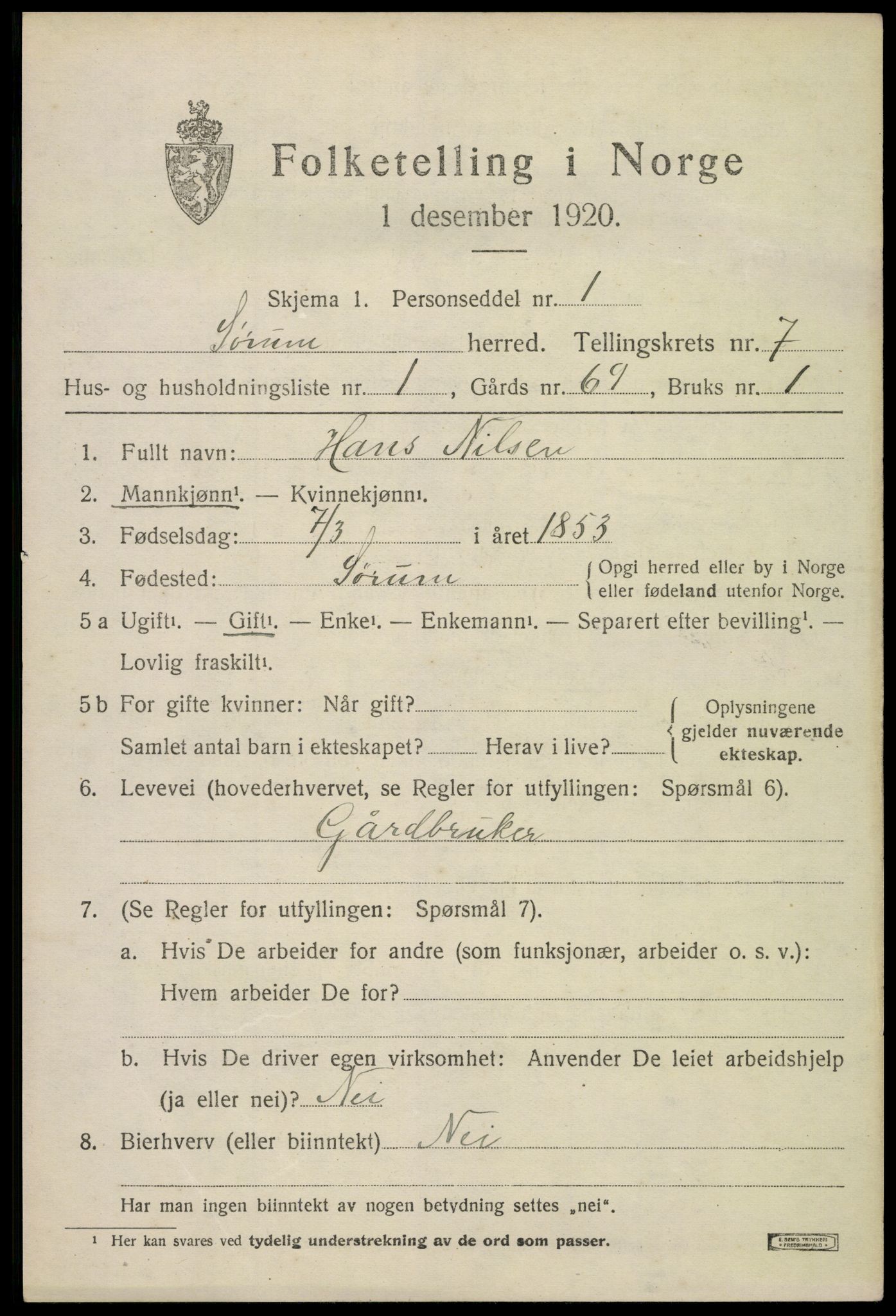 SAO, Folketelling 1920 for 0226 Sørum herred, 1920, s. 6111