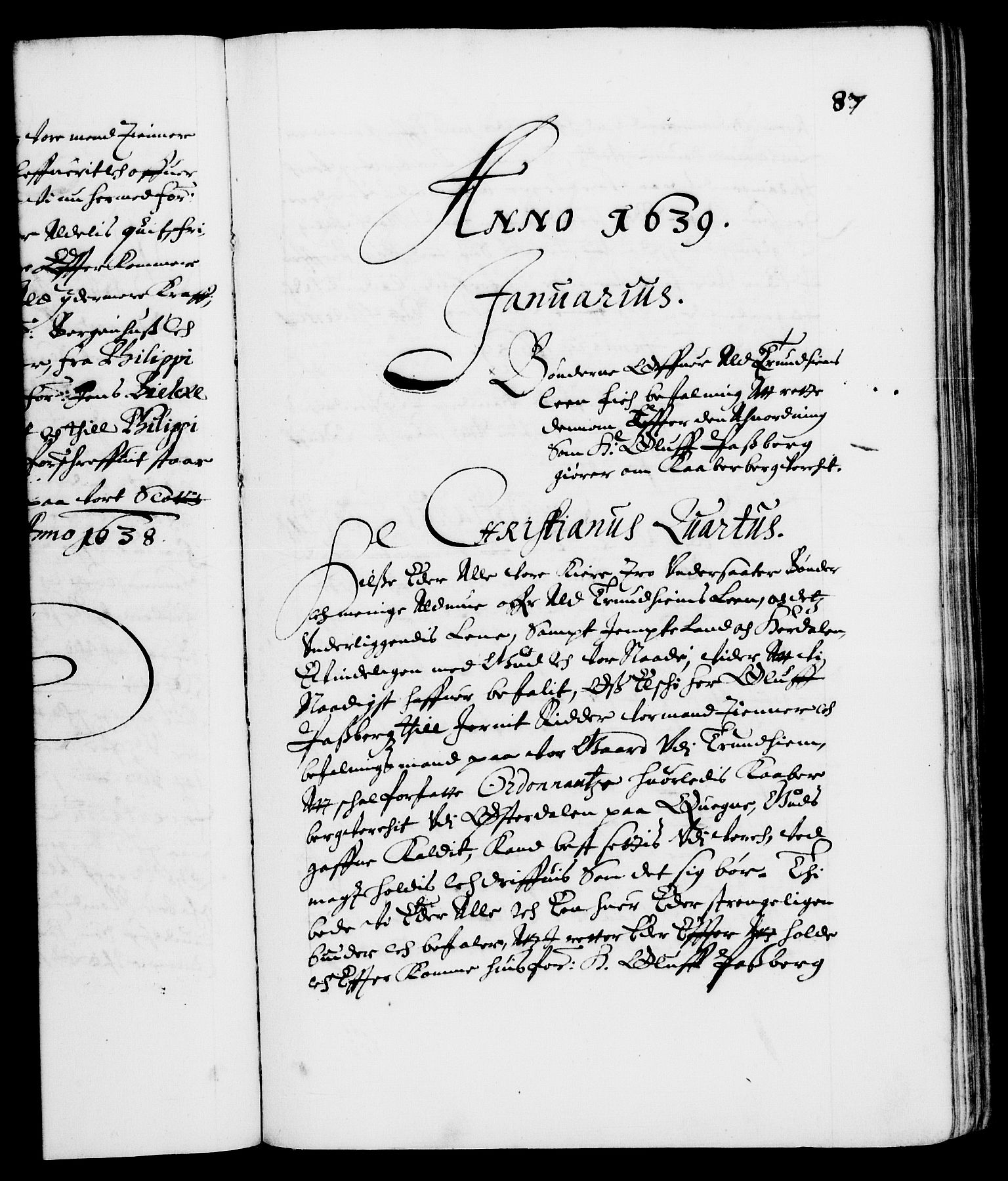 Danske Kanselli 1572-1799, RA/EA-3023/F/Fc/Fca/Fcaa/L0006: Norske registre (mikrofilm), 1637-1642, s. 87a