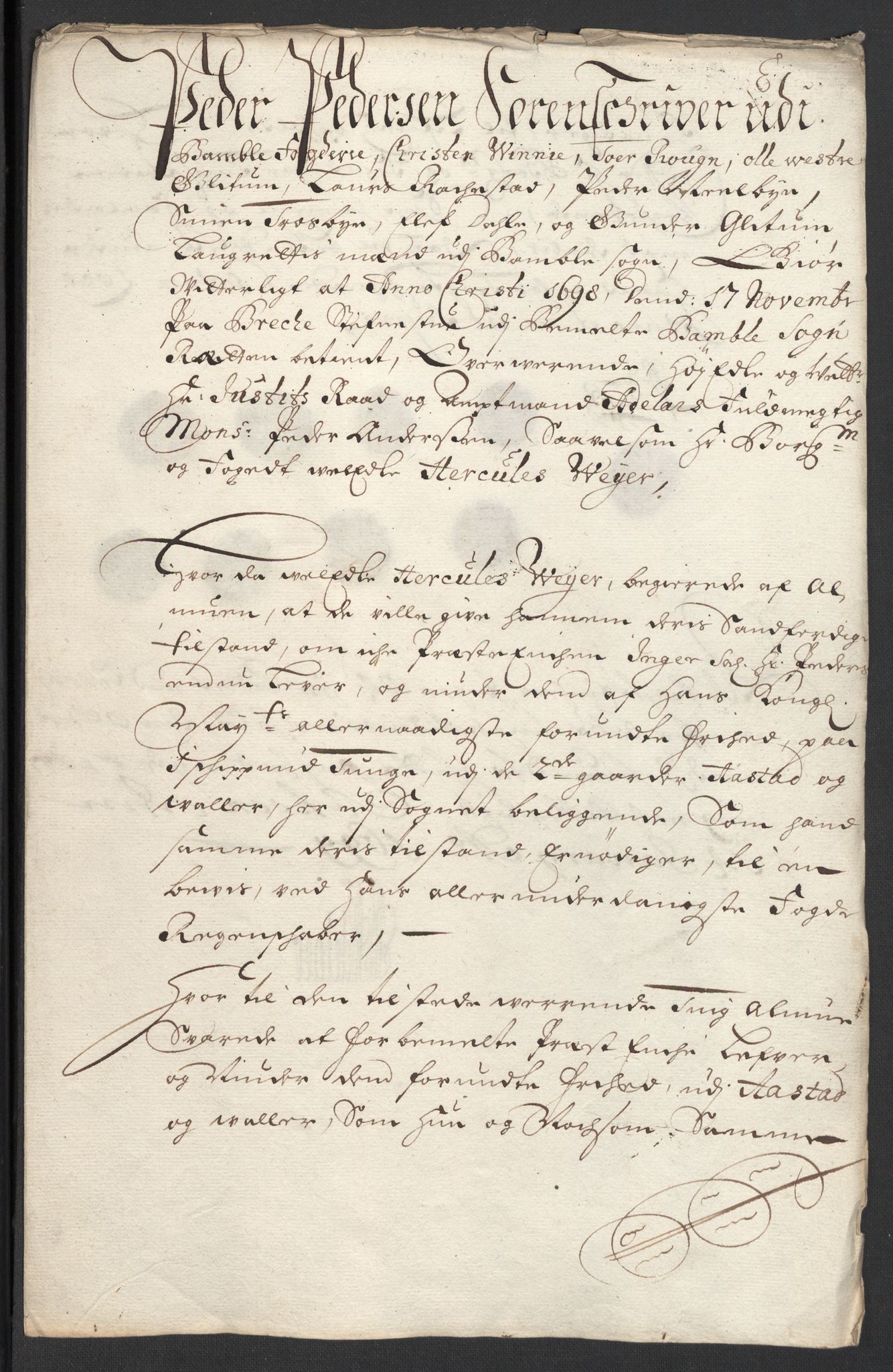 Rentekammeret inntil 1814, Reviderte regnskaper, Fogderegnskap, AV/RA-EA-4092/R36/L2099: Fogderegnskap Øvre og Nedre Telemark og Bamble, 1698, s. 256