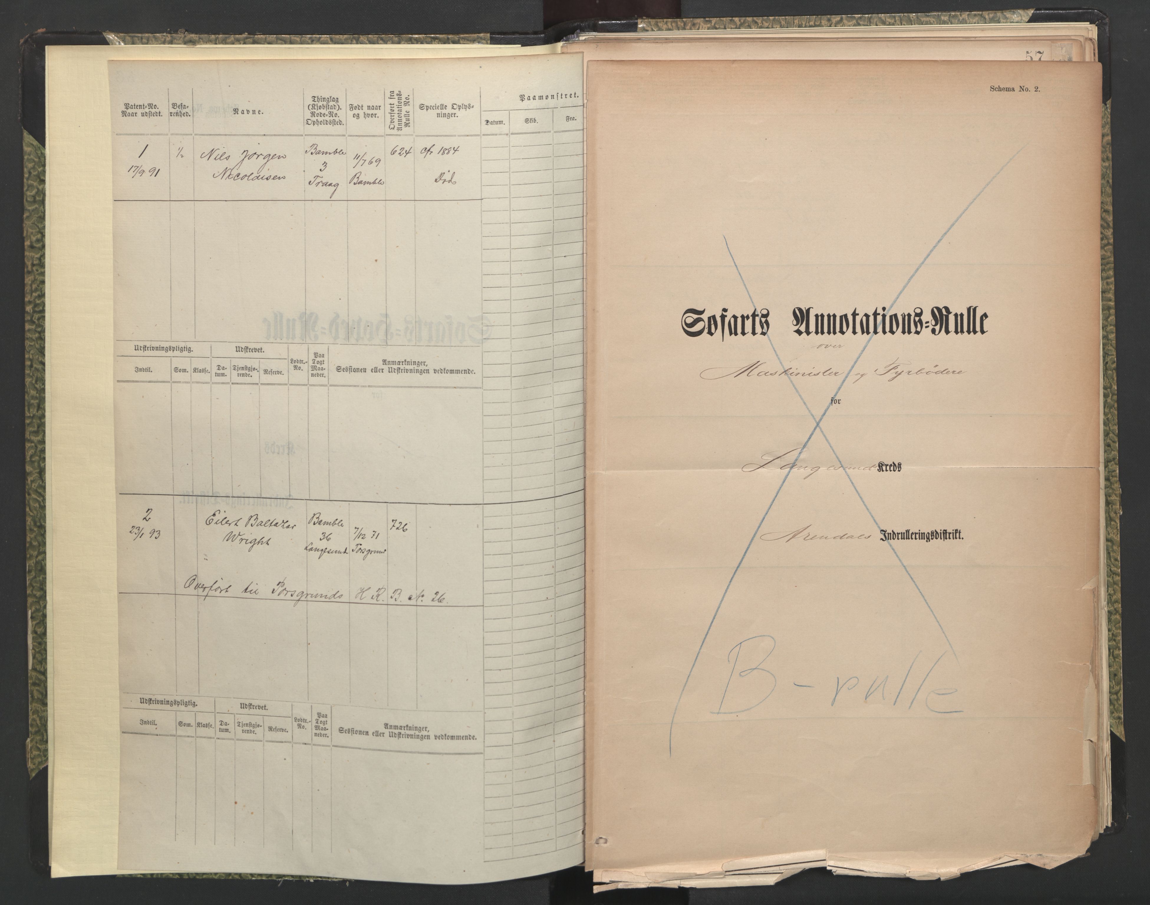 Langesund innrulleringskontor, AV/SAKO-A-831/F/Fd/L0003: B-rulle. Maskinister og fyrbøtere, 1891-1948, s. 57