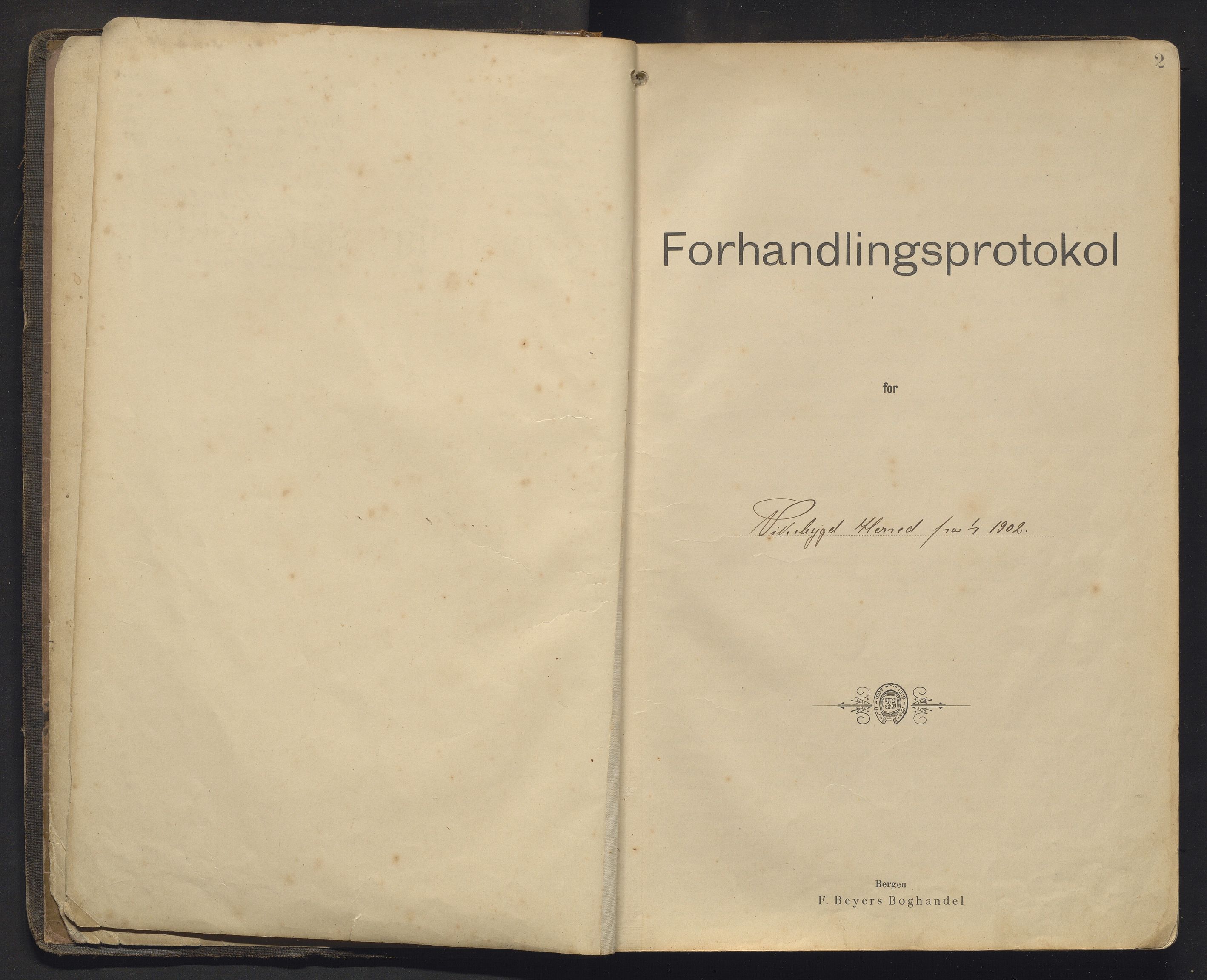 Vikebygd kommune. Formannskapet, IKAH/1215-021/A/Aa/L0001: Møtebok for Vikebygd formannskap og heradsstyre, 1902-1919, s. 2