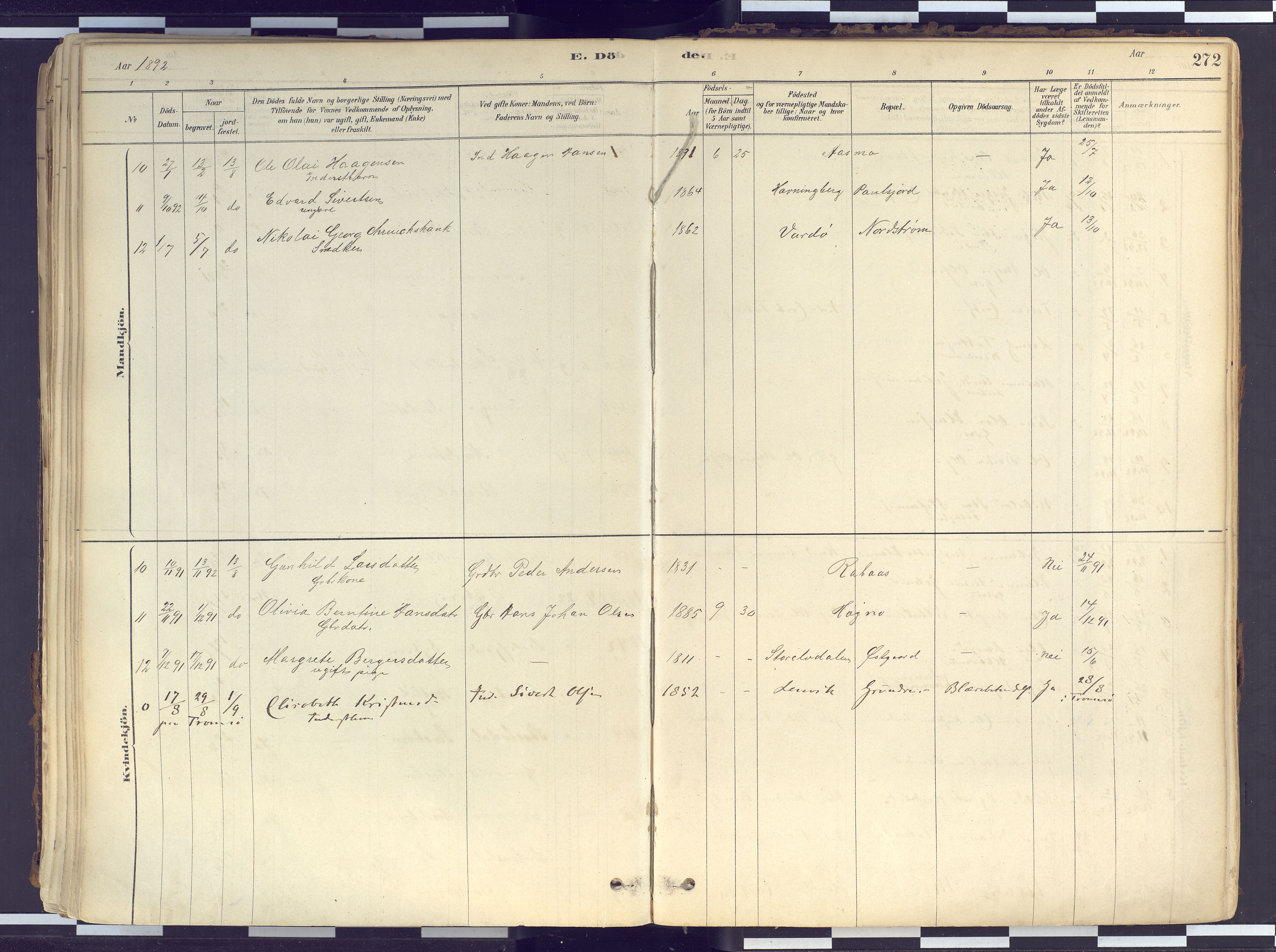 Tranøy sokneprestkontor, AV/SATØ-S-1313/I/Ia/Iaa/L0010kirke: Ministerialbok nr. 10, 1878-1904, s. 272