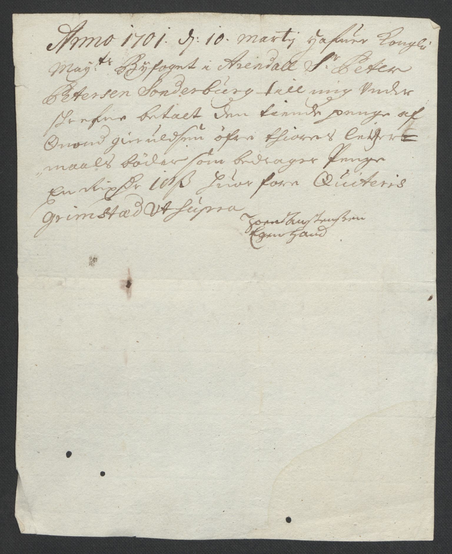 Rentekammeret inntil 1814, Reviderte regnskaper, Fogderegnskap, AV/RA-EA-4092/R39/L2315: Fogderegnskap Nedenes, 1700-1701, s. 85